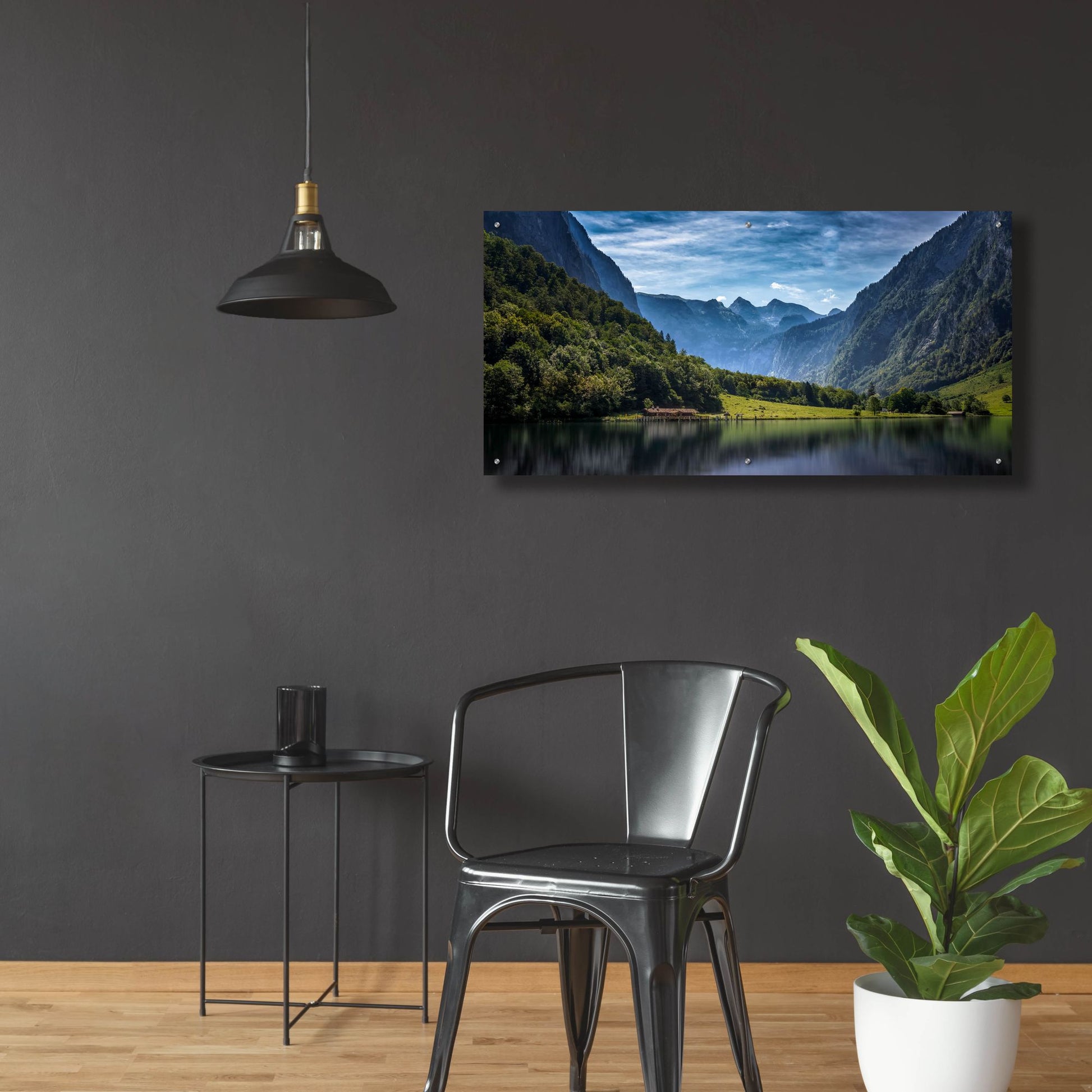 Epic Art 'Tranquil Alpine Lake' by Jonathan Ross, Acrylic Glass Wall Art,48x24