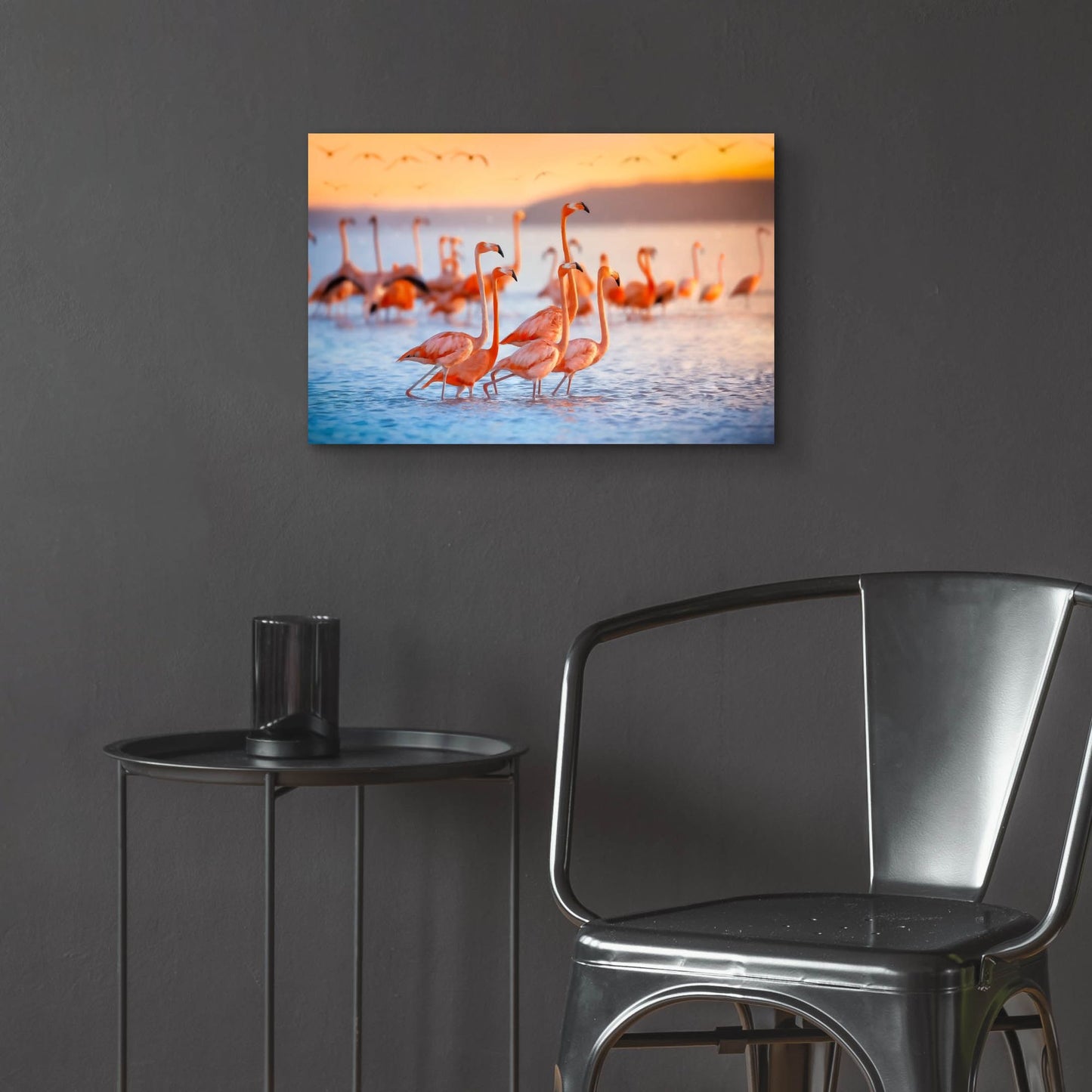 Epic Art 'Wading Flamingos' by Jonathan Ross, Acrylic Glass Wall Art,24x16