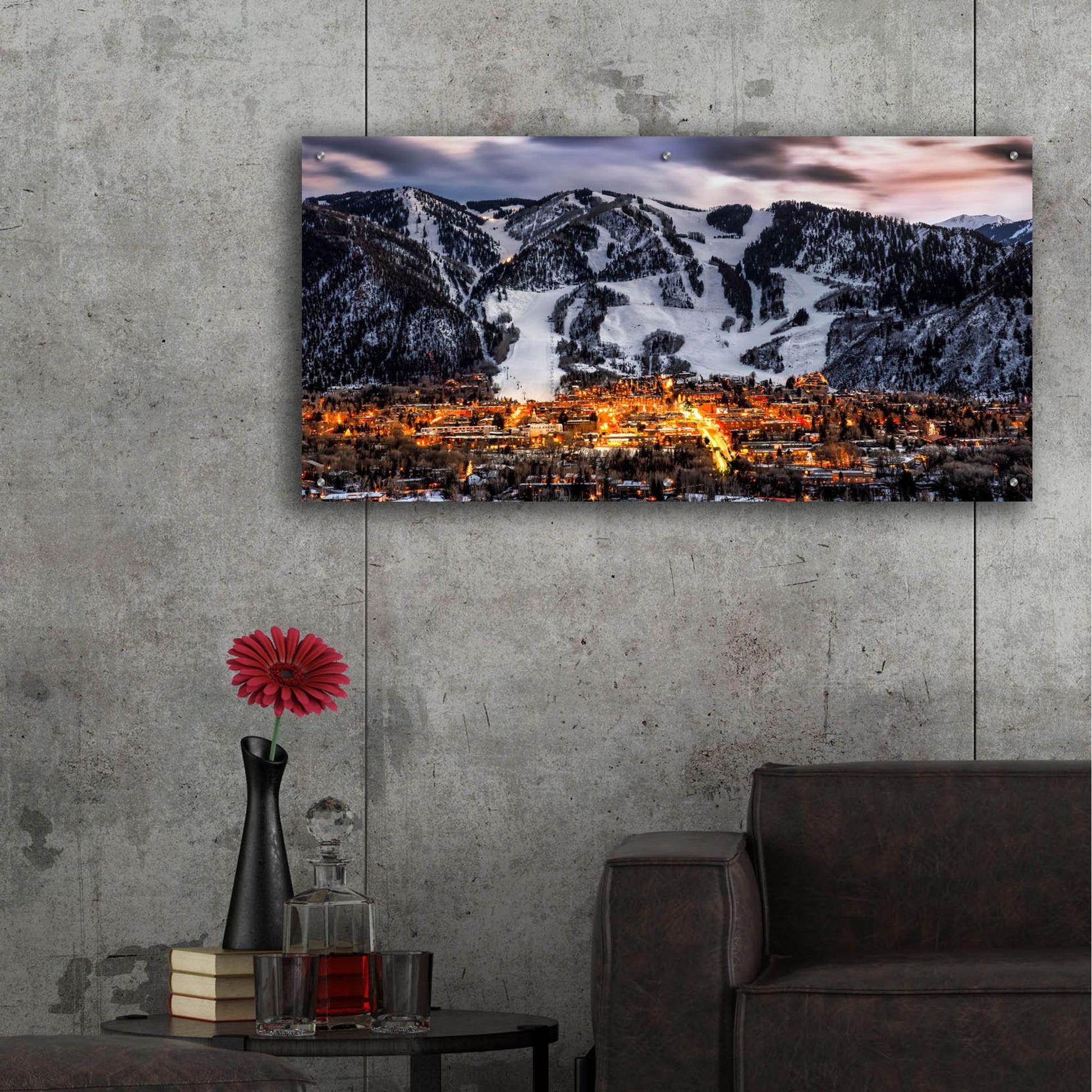 Epic Art 'Aspen Overlook' by Jonathan Ross, Acrylic Glass Wall Art,48x24