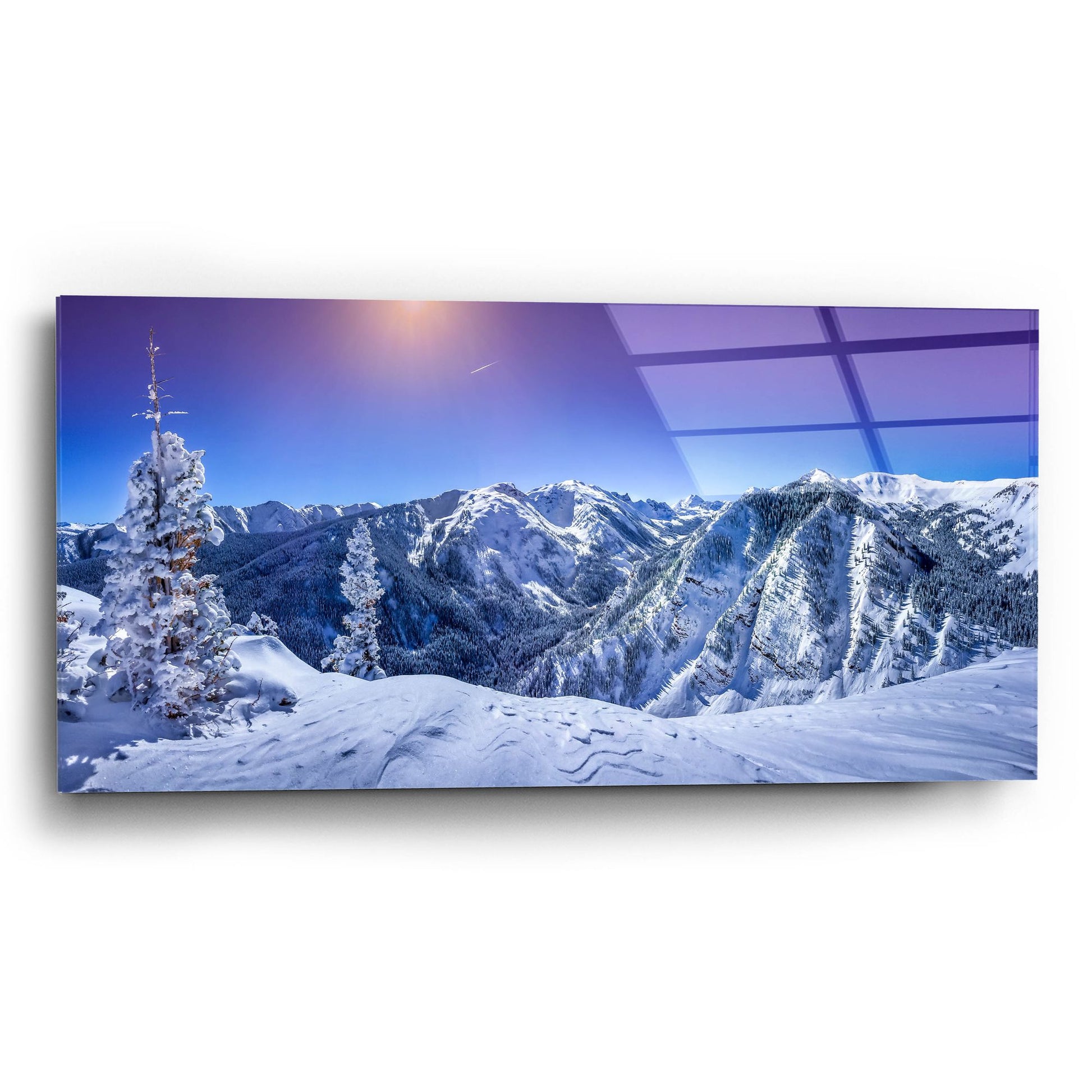 Epic Art 'Colorado Snow' by Jonathan Ross, Acrylic Glass Wall Art,24x12