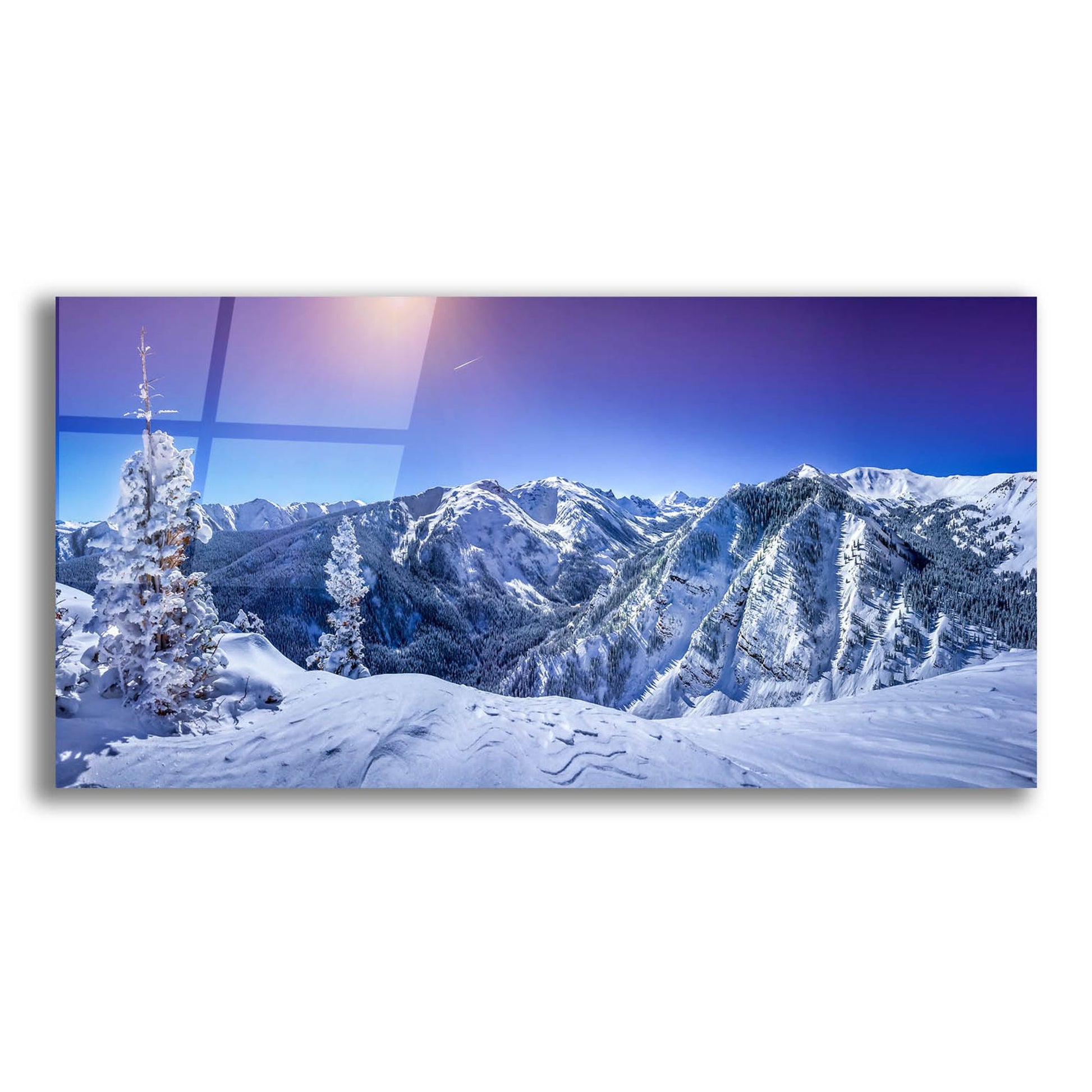 Epic Art 'Colorado Snow' by Jonathan Ross, Acrylic Glass Wall Art,24x12