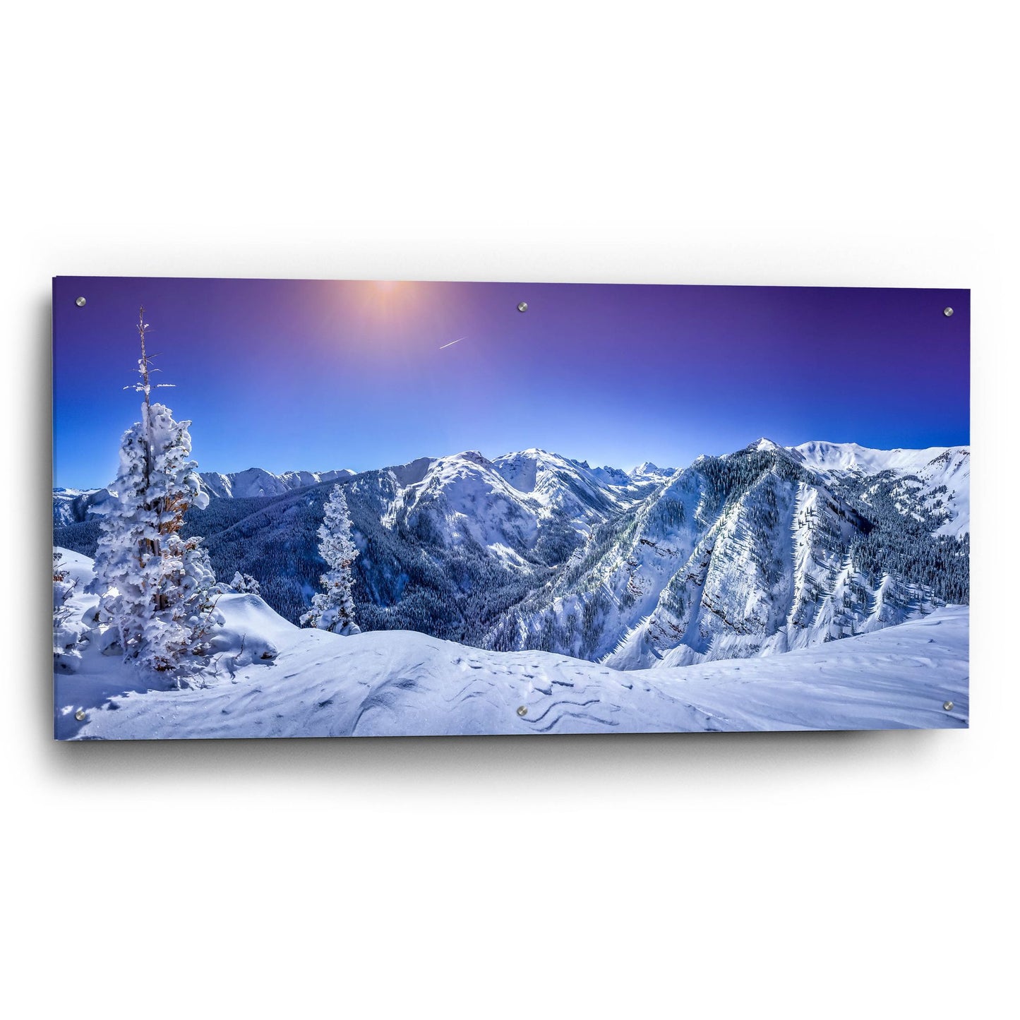 Epic Art 'Colorado Snow' by Jonathan Ross, Acrylic Glass Wall Art,48x24