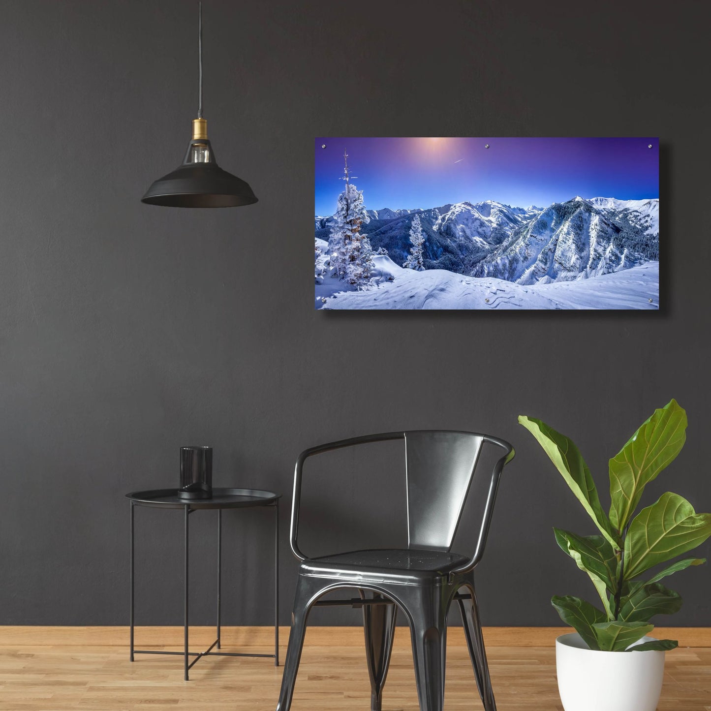 Epic Art 'Colorado Snow' by Jonathan Ross, Acrylic Glass Wall Art,48x24