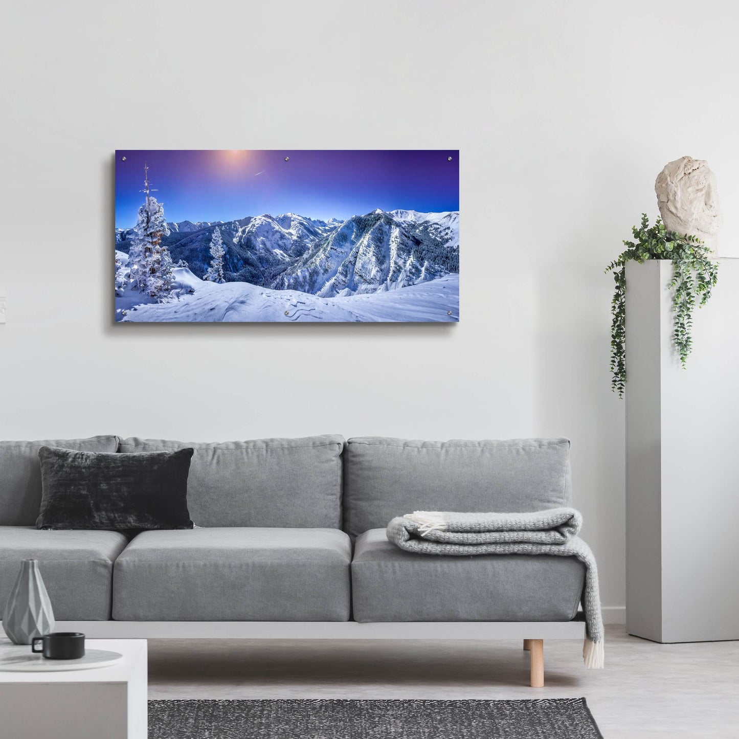 Epic Art 'Colorado Snow' by Jonathan Ross, Acrylic Glass Wall Art,48x24