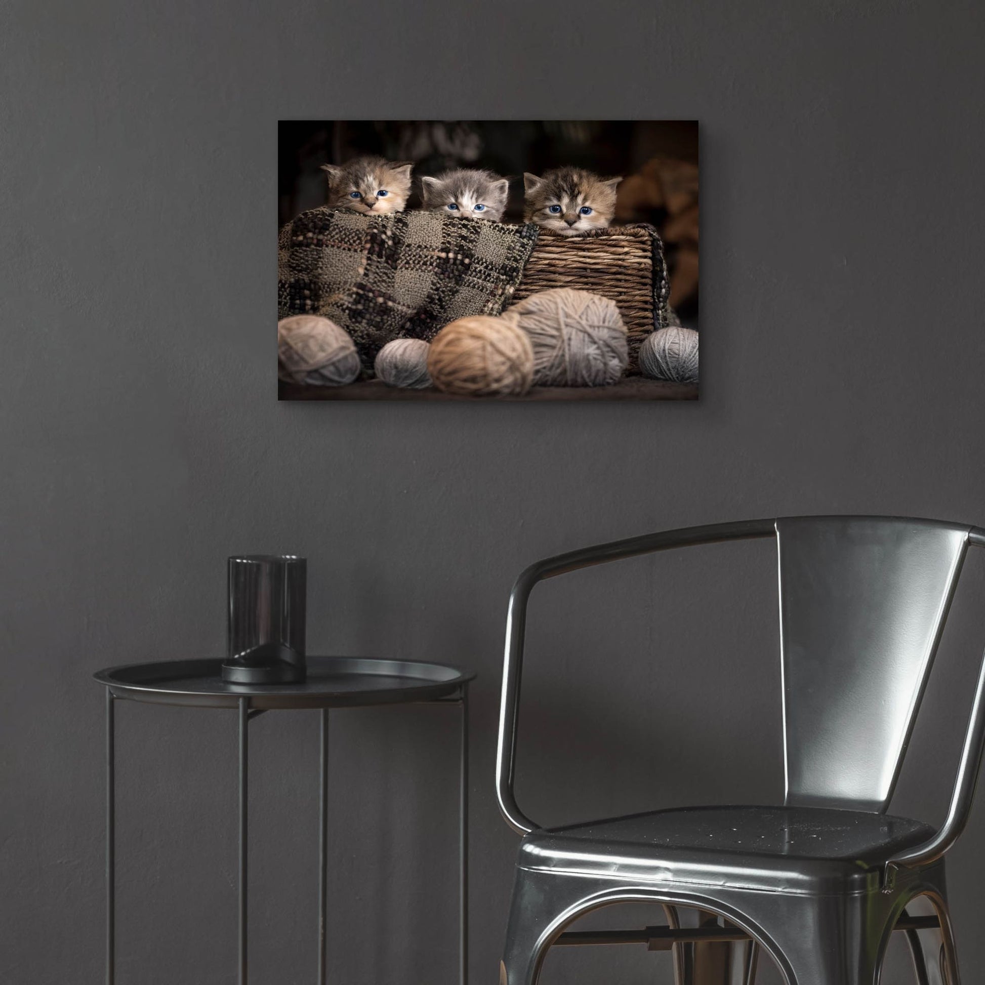 Epic Art 'Kittens In A Basket' by Jonathan Ross, Acrylic Glass Wall Art,24x16