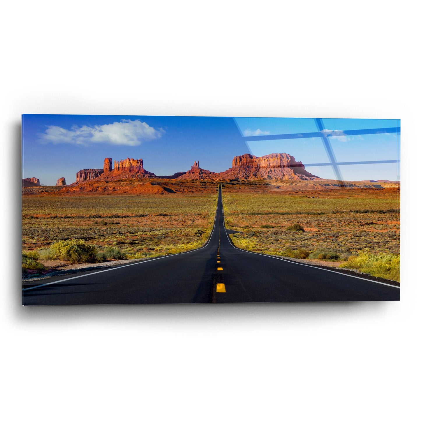 Epic Art 'Monument Valley Road' by Jonathan Ross, Acrylic Glass Wall Art,24x12