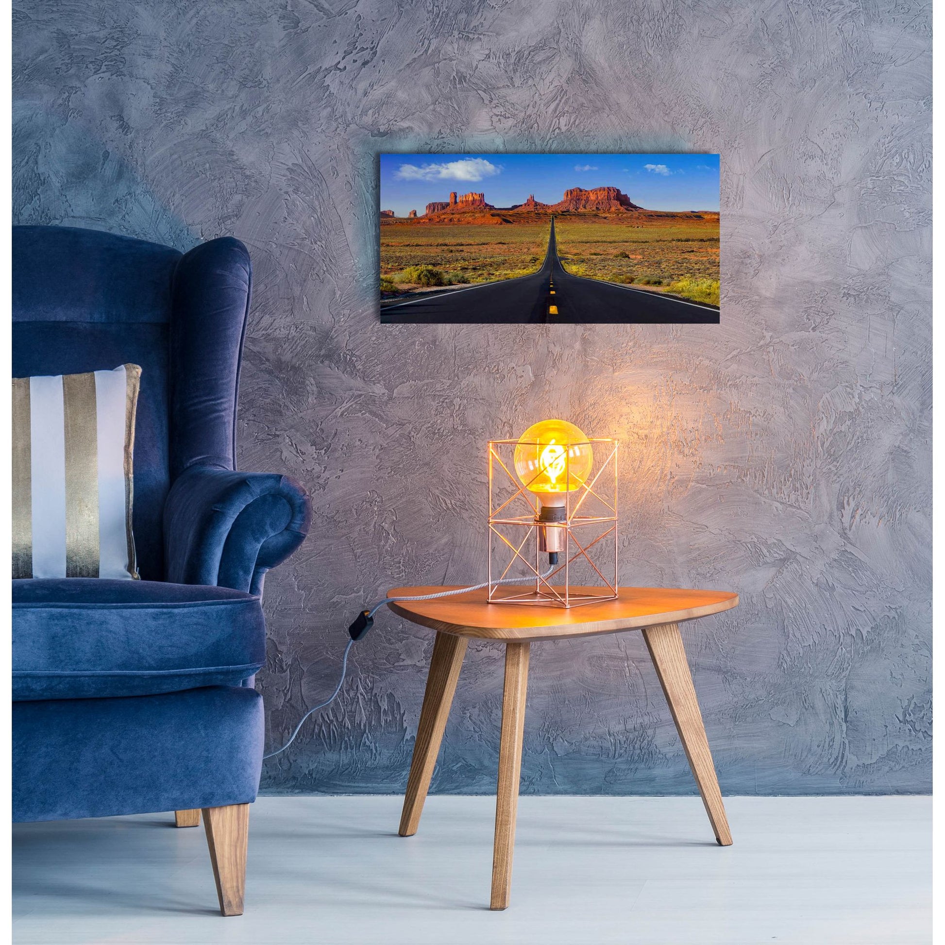 Epic Art 'Monument Valley Road' by Jonathan Ross, Acrylic Glass Wall Art,24x12