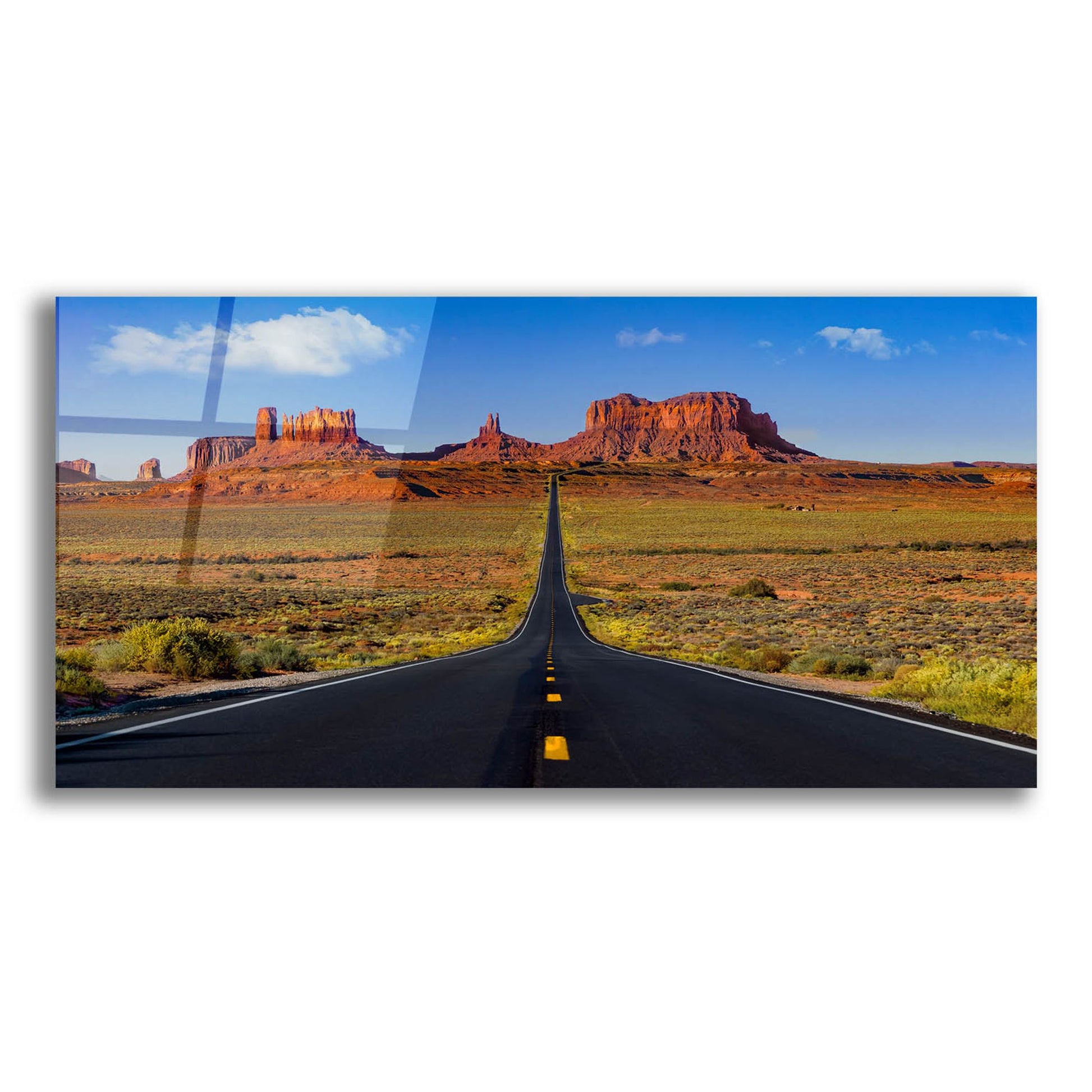 Epic Art 'Monument Valley Road' by Jonathan Ross, Acrylic Glass Wall Art,24x12