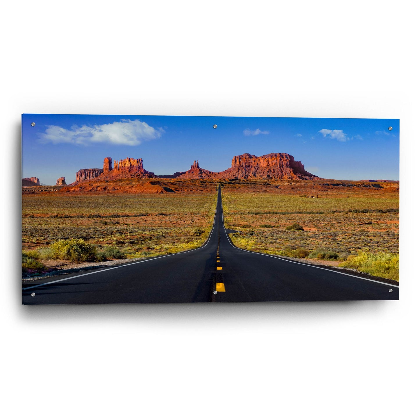 Epic Art 'Monument Valley Road' by Jonathan Ross, Acrylic Glass Wall Art,48x24