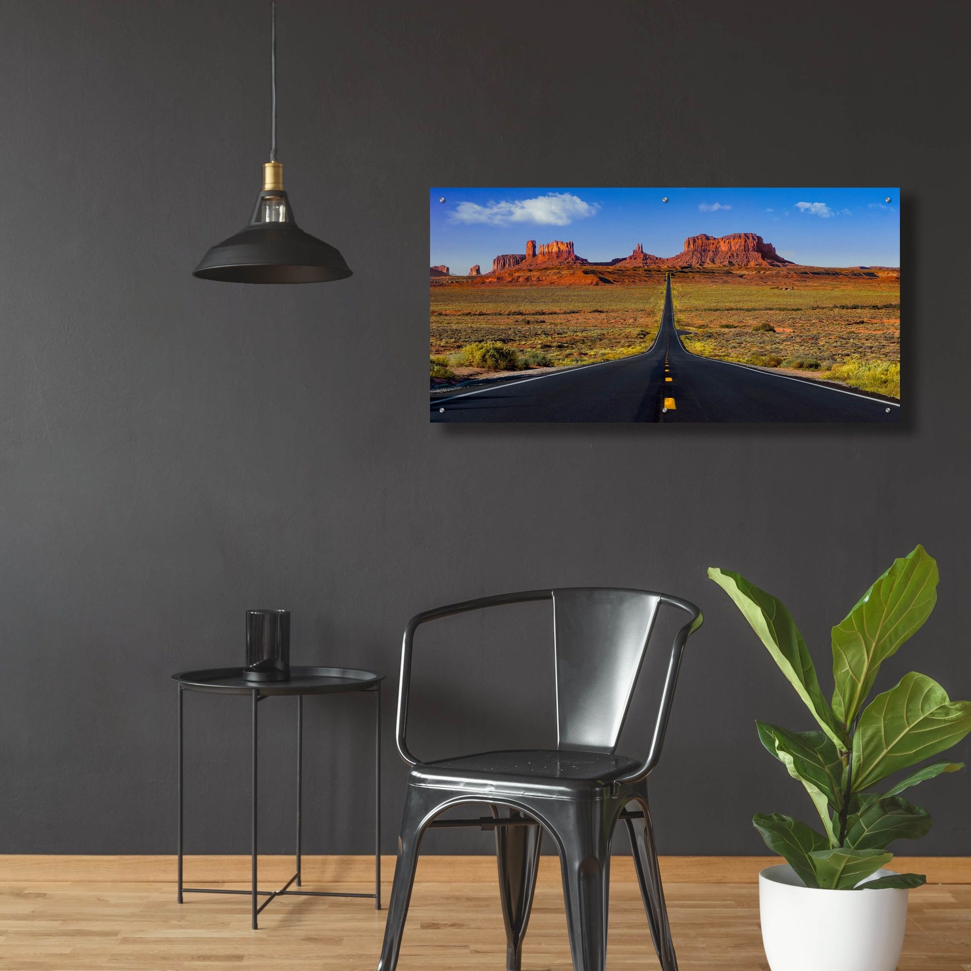 Epic Art 'Monument Valley Road' by Jonathan Ross, Acrylic Glass Wall Art,48x24