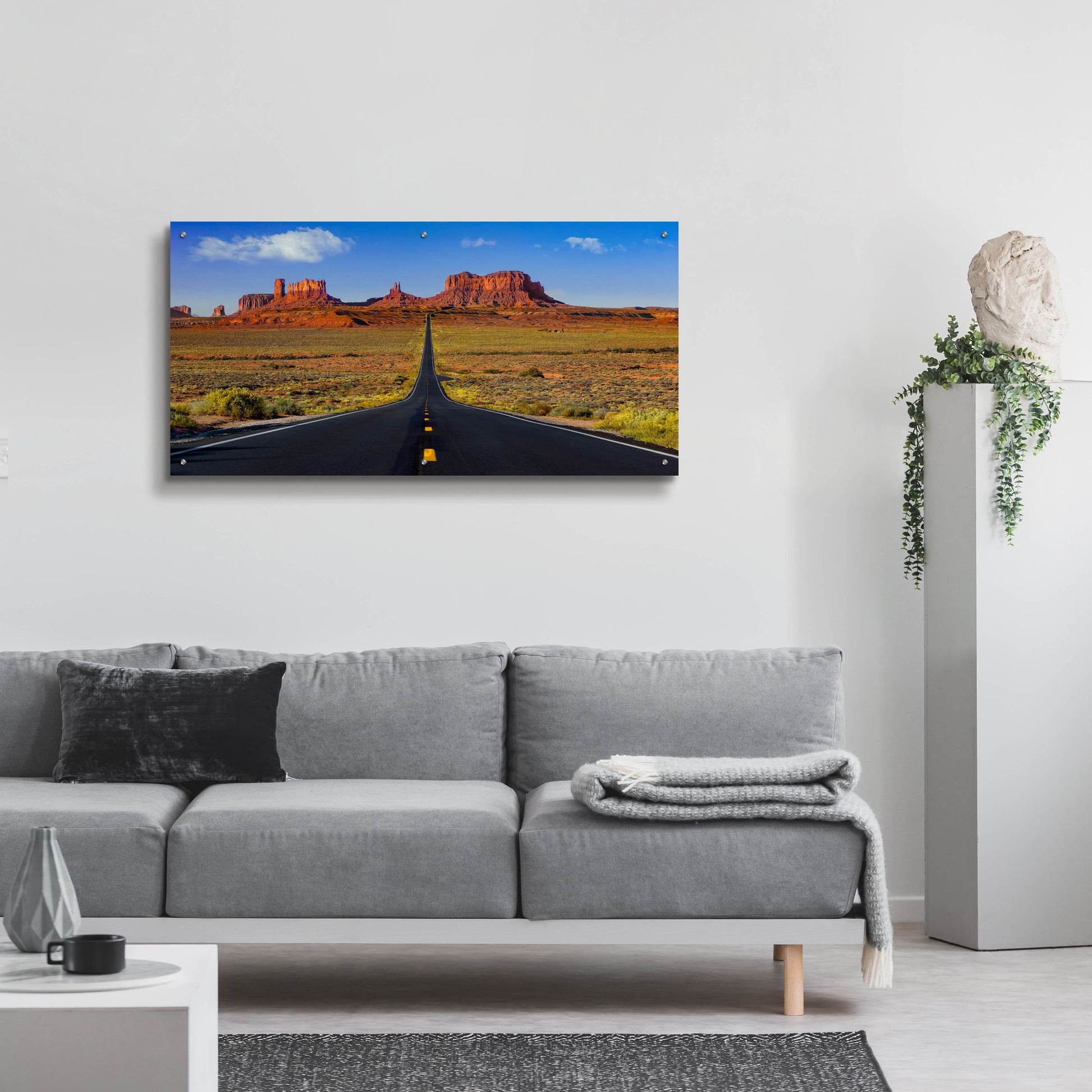 Epic Art 'Monument Valley Road' by Jonathan Ross, Acrylic Glass Wall Art,48x24