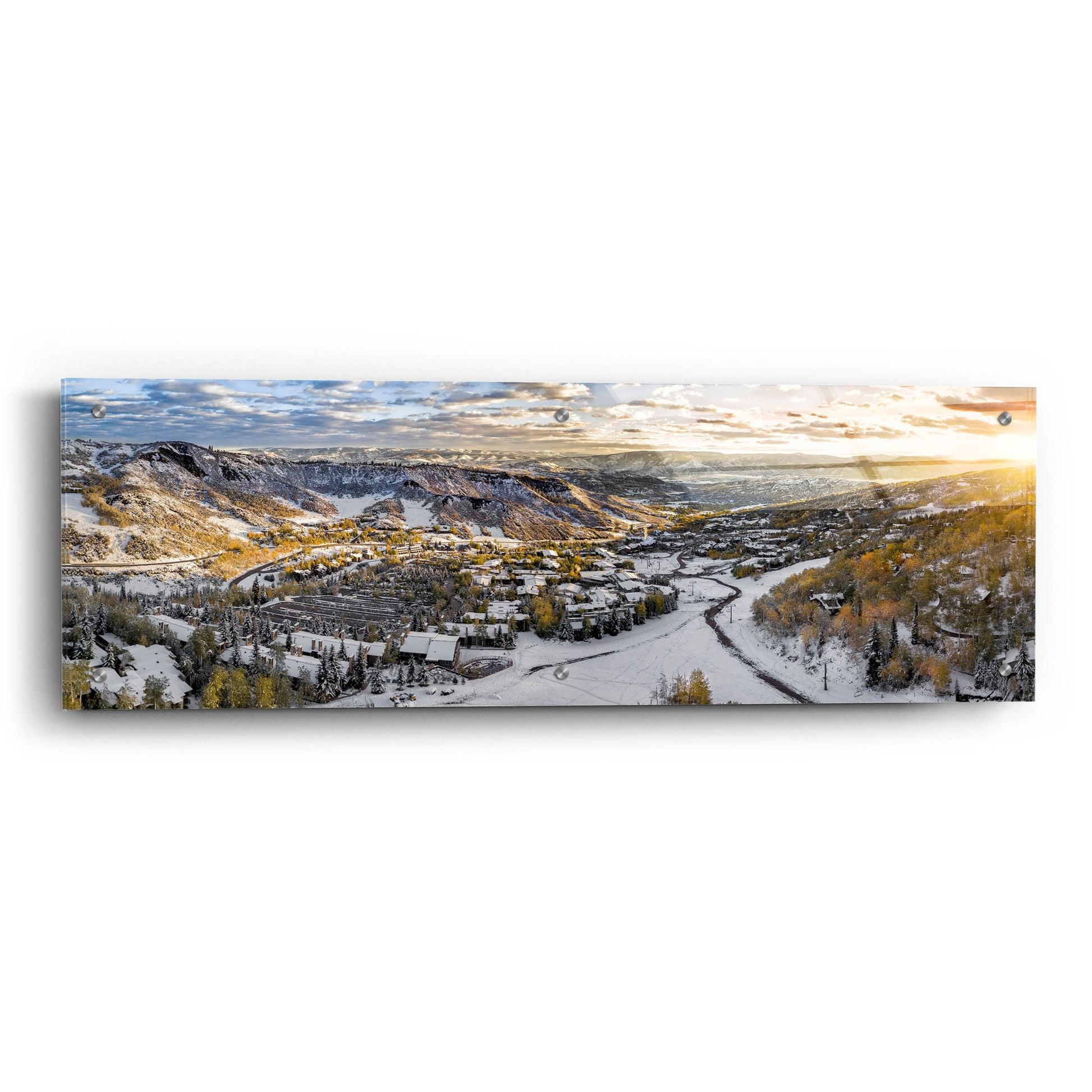 Epic Art 'Snowmass Colorado' by Jonathan Ross, Acrylic Glass Wall Art,36x12