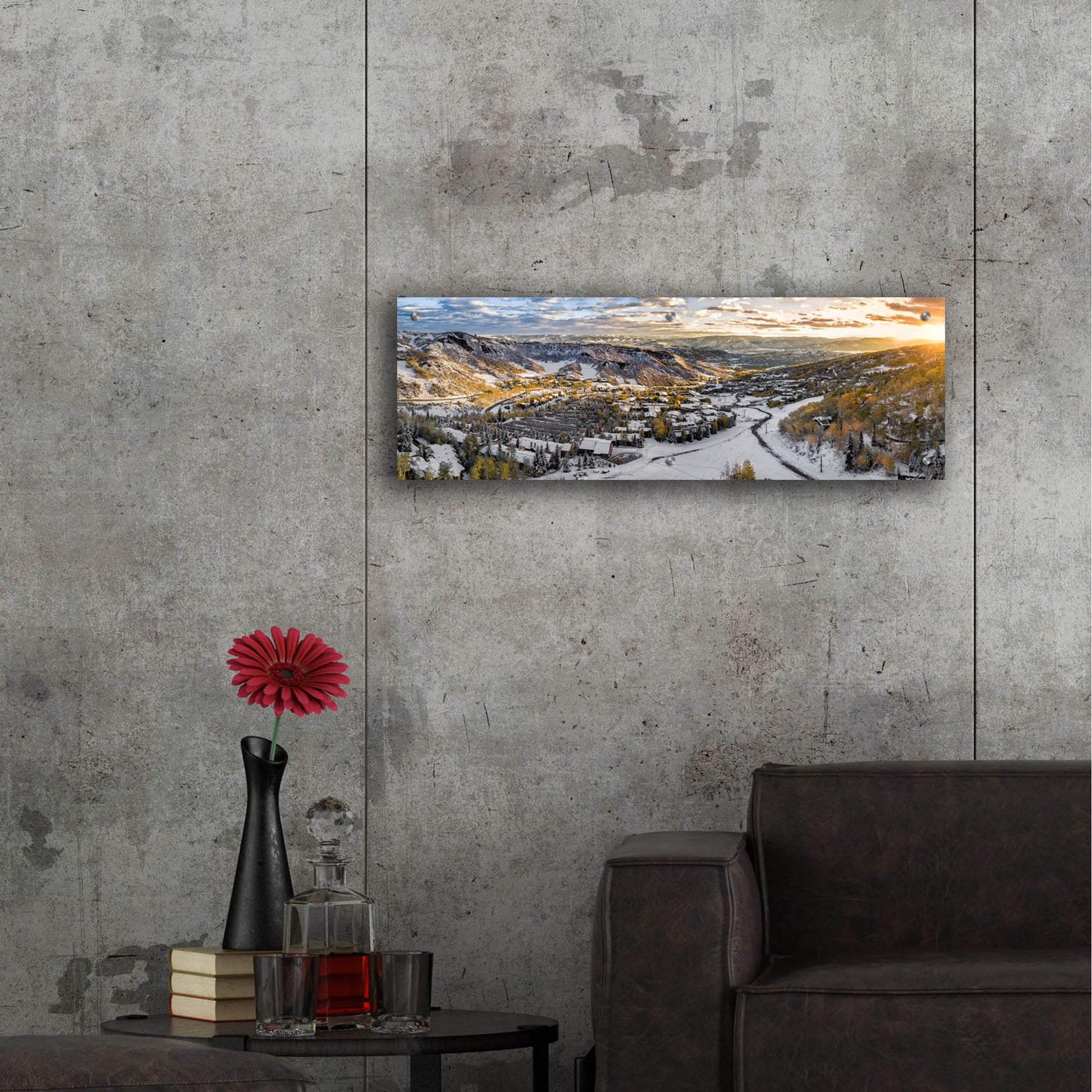 Epic Art 'Snowmass Colorado' by Jonathan Ross, Acrylic Glass Wall Art,36x12