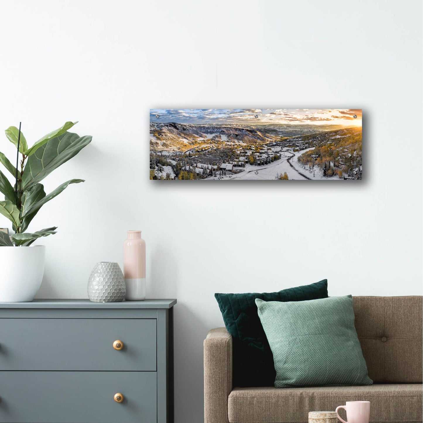 Epic Art 'Snowmass Colorado' by Jonathan Ross, Acrylic Glass Wall Art,36x12