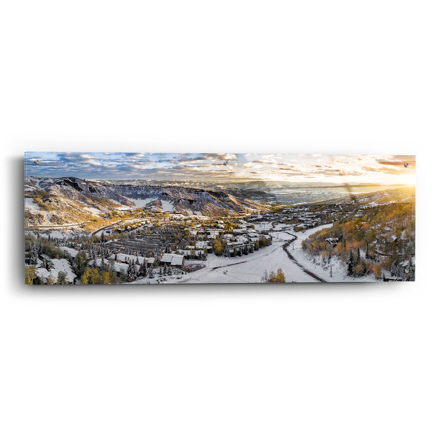 Epic Art 'Snowmass Colorado' by Jonathan Ross, Acrylic Glass Wall Art,48x16