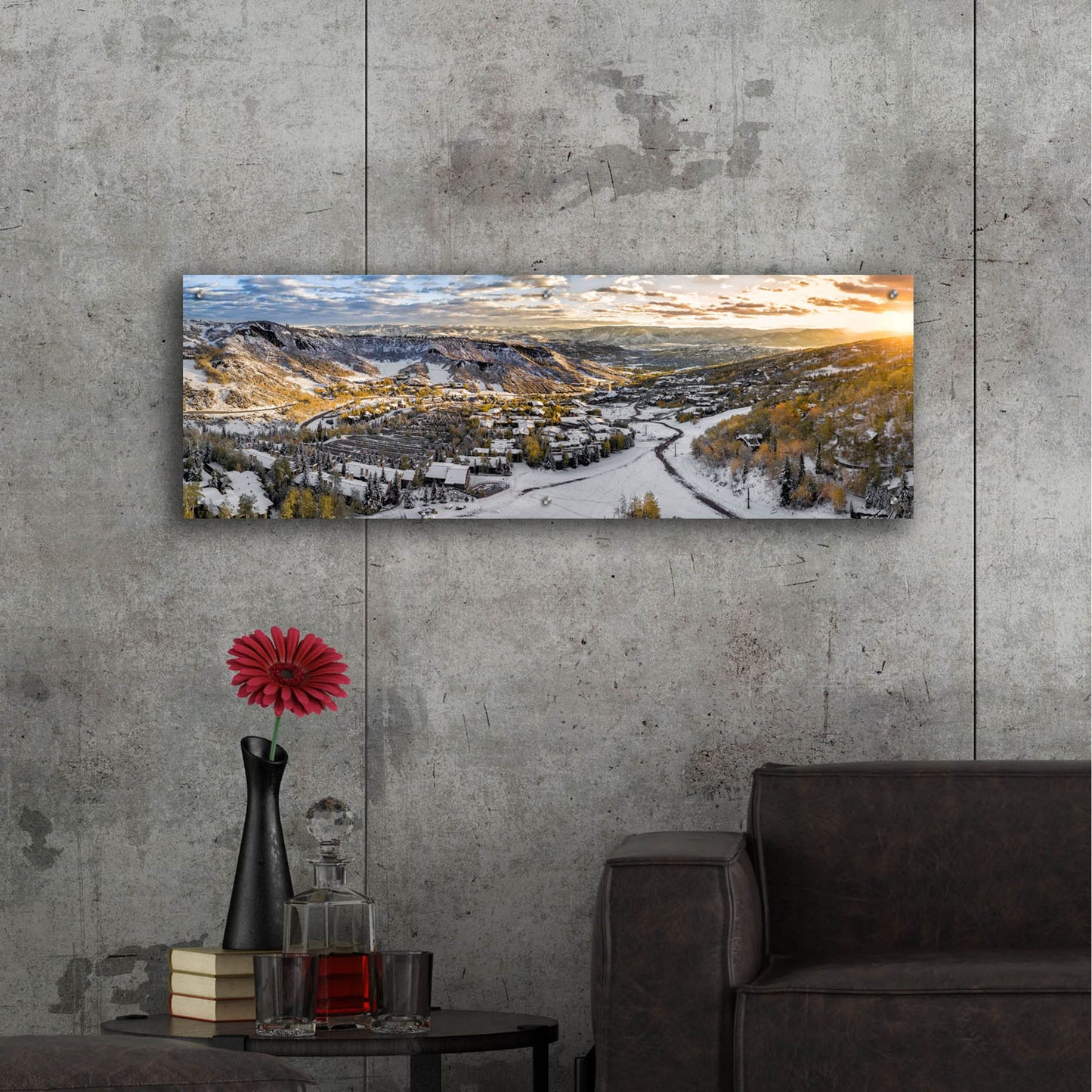 Epic Art 'Snowmass Colorado' by Jonathan Ross, Acrylic Glass Wall Art,48x16