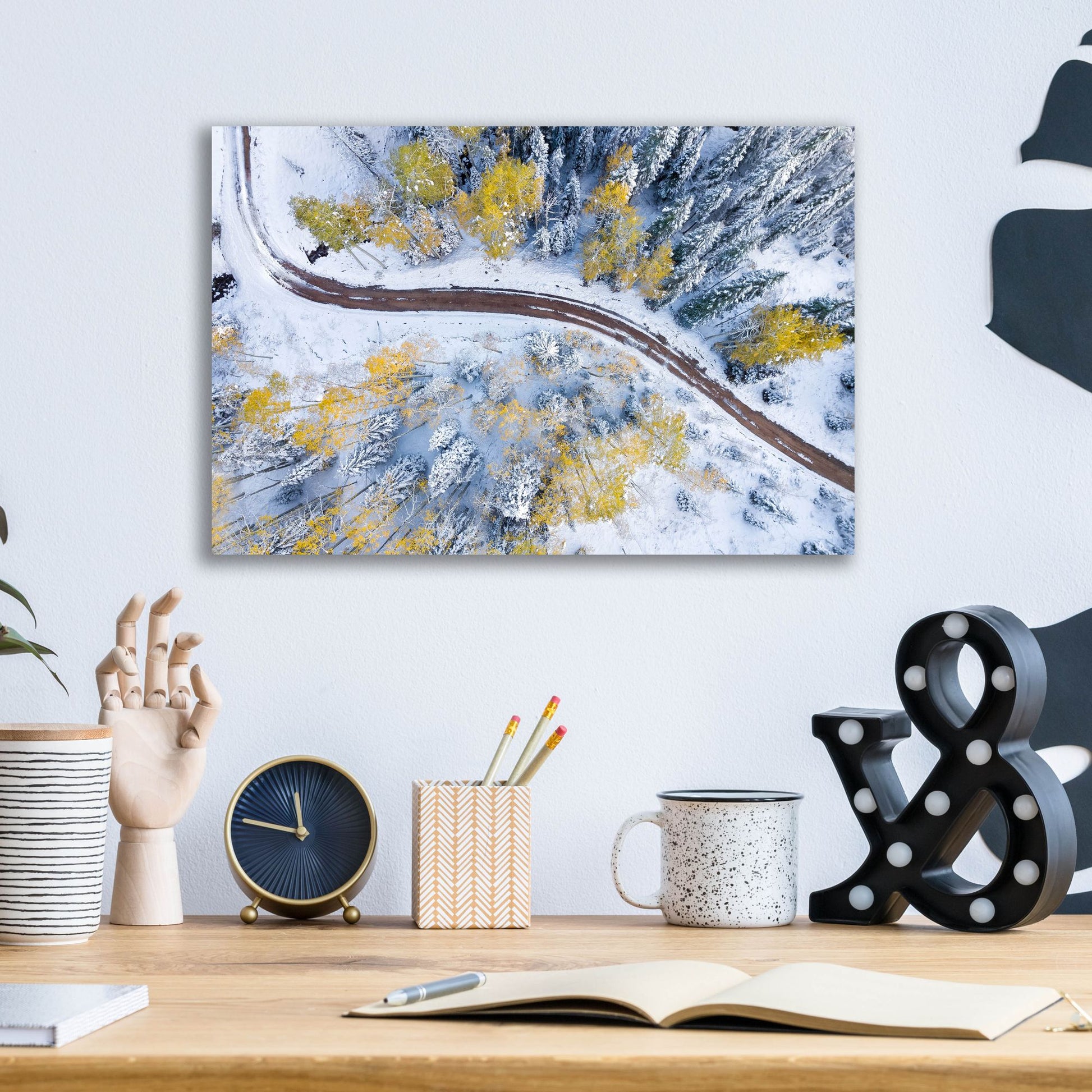 Epic Art 'Snowmass Road' by Jonathan Ross, Acrylic Glass Wall Art,16x12