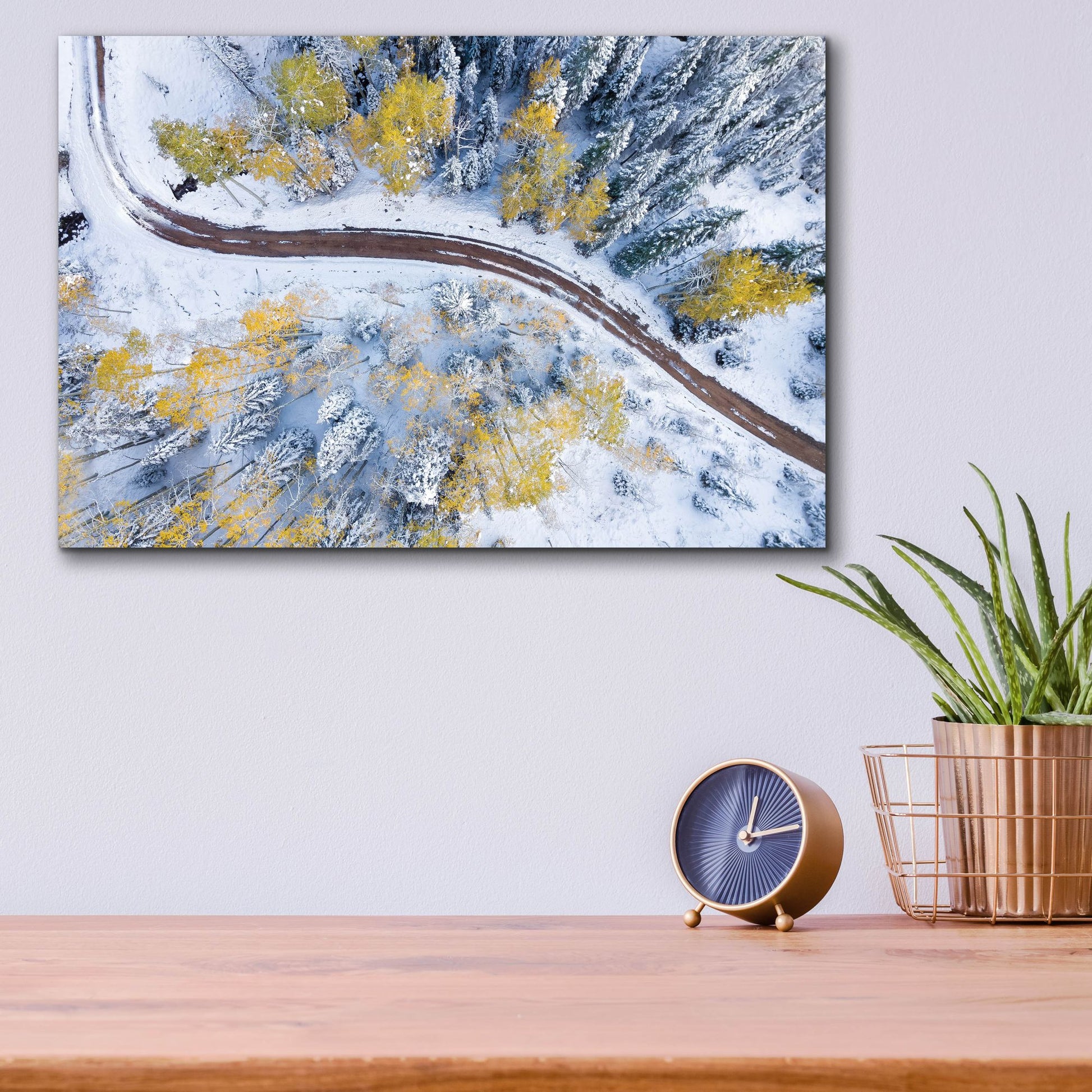 Epic Art 'Snowmass Road' by Jonathan Ross, Acrylic Glass Wall Art,16x12