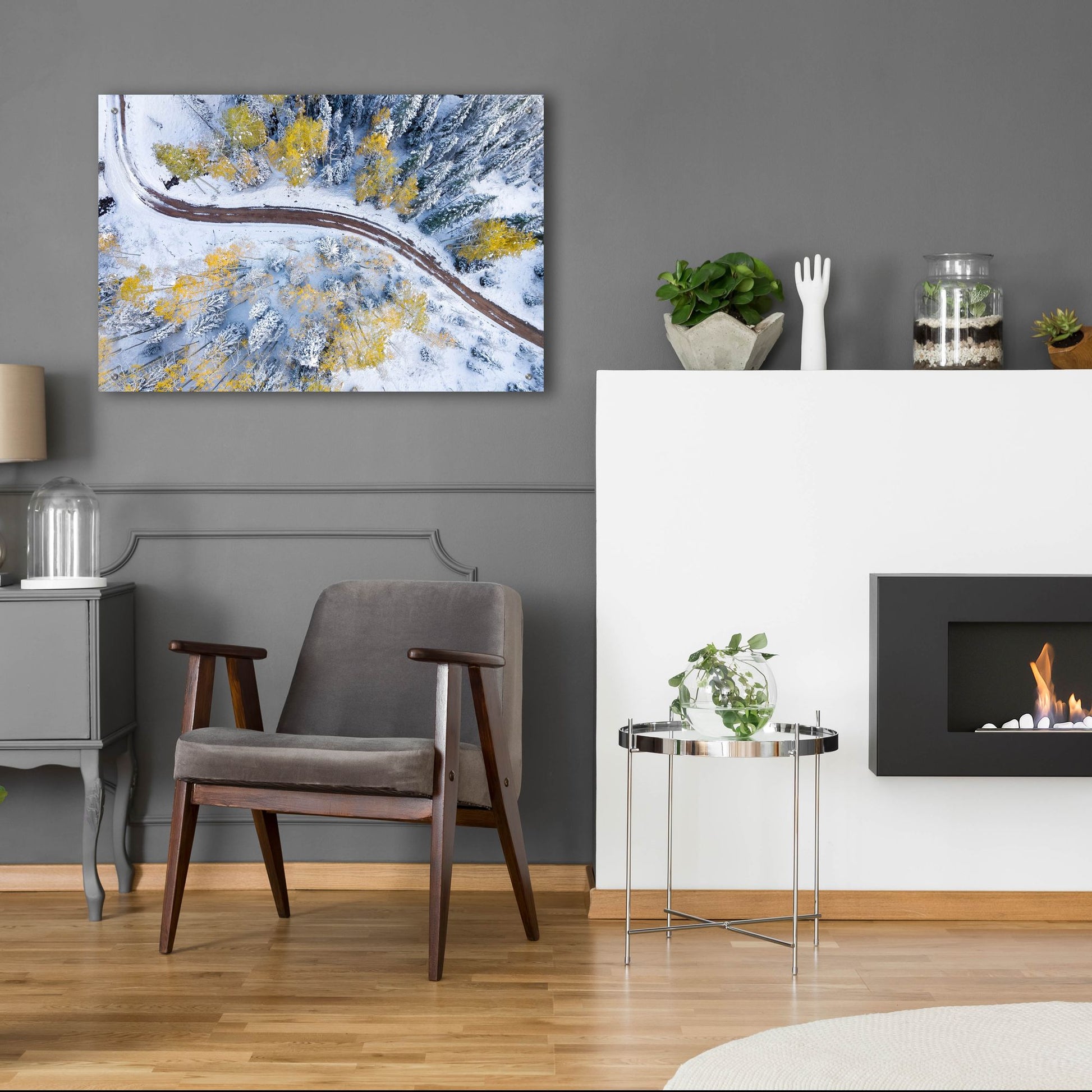 Epic Art 'Snowmass Road' by Jonathan Ross, Acrylic Glass Wall Art,36x24