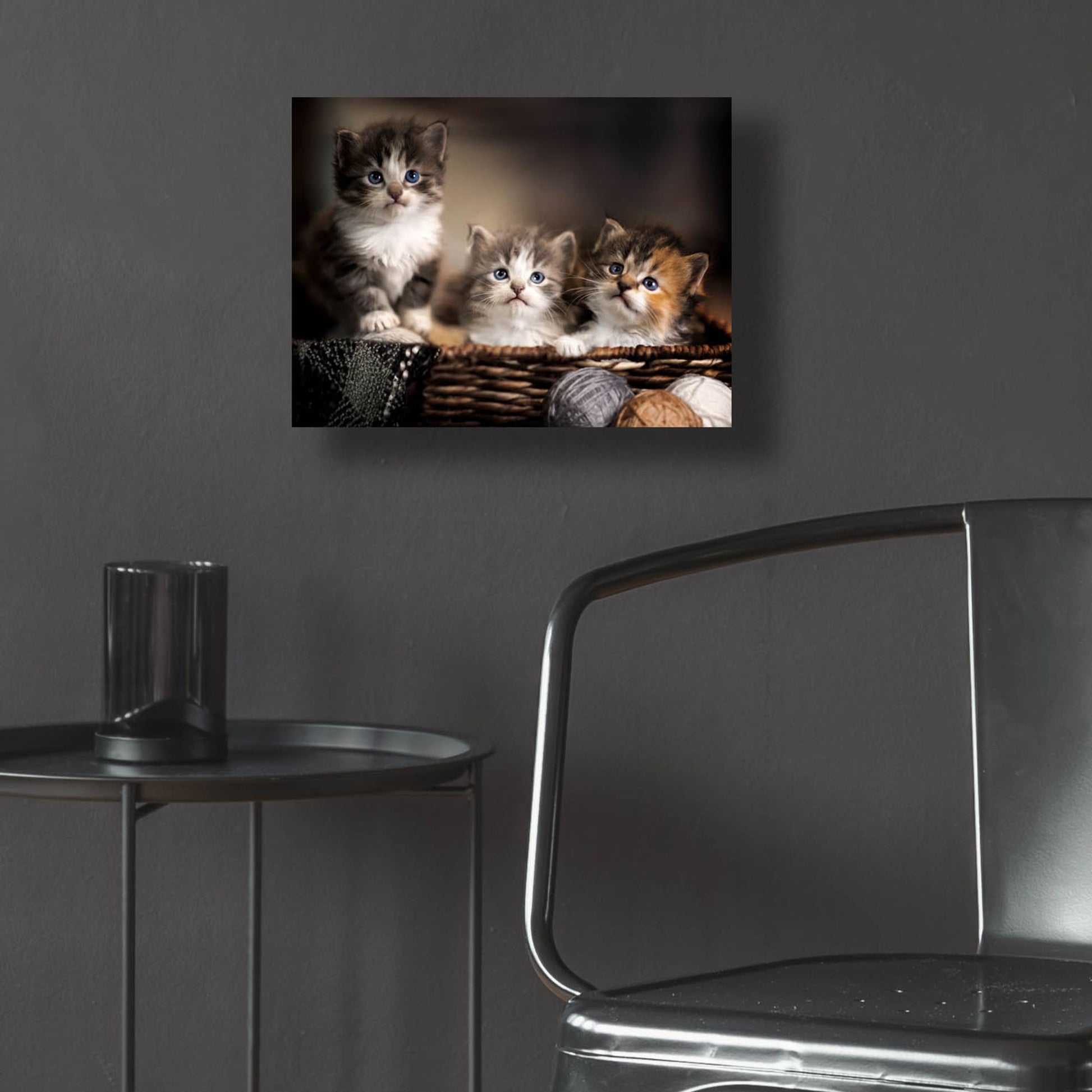 Epic Art 'Three Kittens' by Jonathan Ross, Acrylic Glass Wall Art,16x12