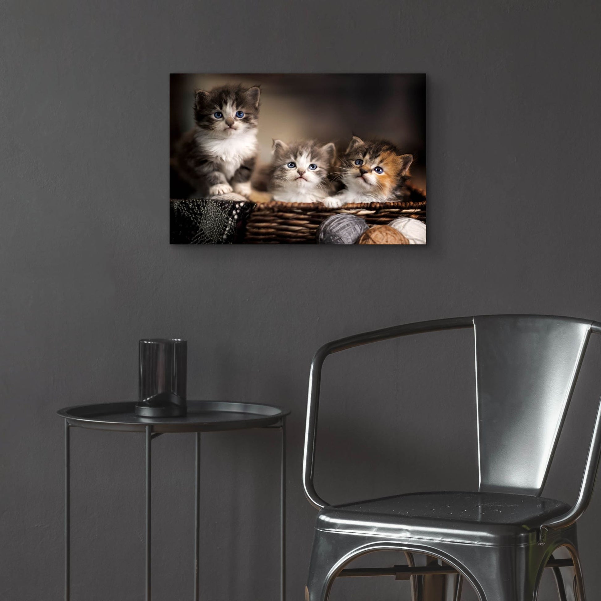 Epic Art 'Three Kittens' by Jonathan Ross, Acrylic Glass Wall Art,24x16