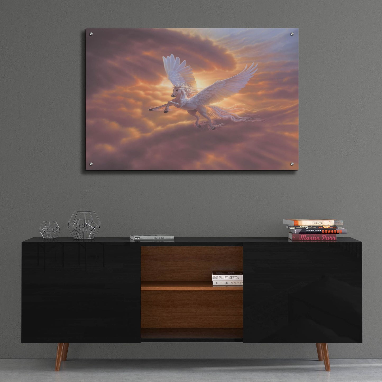 Epic Art 'Pegasus, Spirit Of The Sky 2' by Kirk Reinert, Acrylic Glass Wall Art,36x24