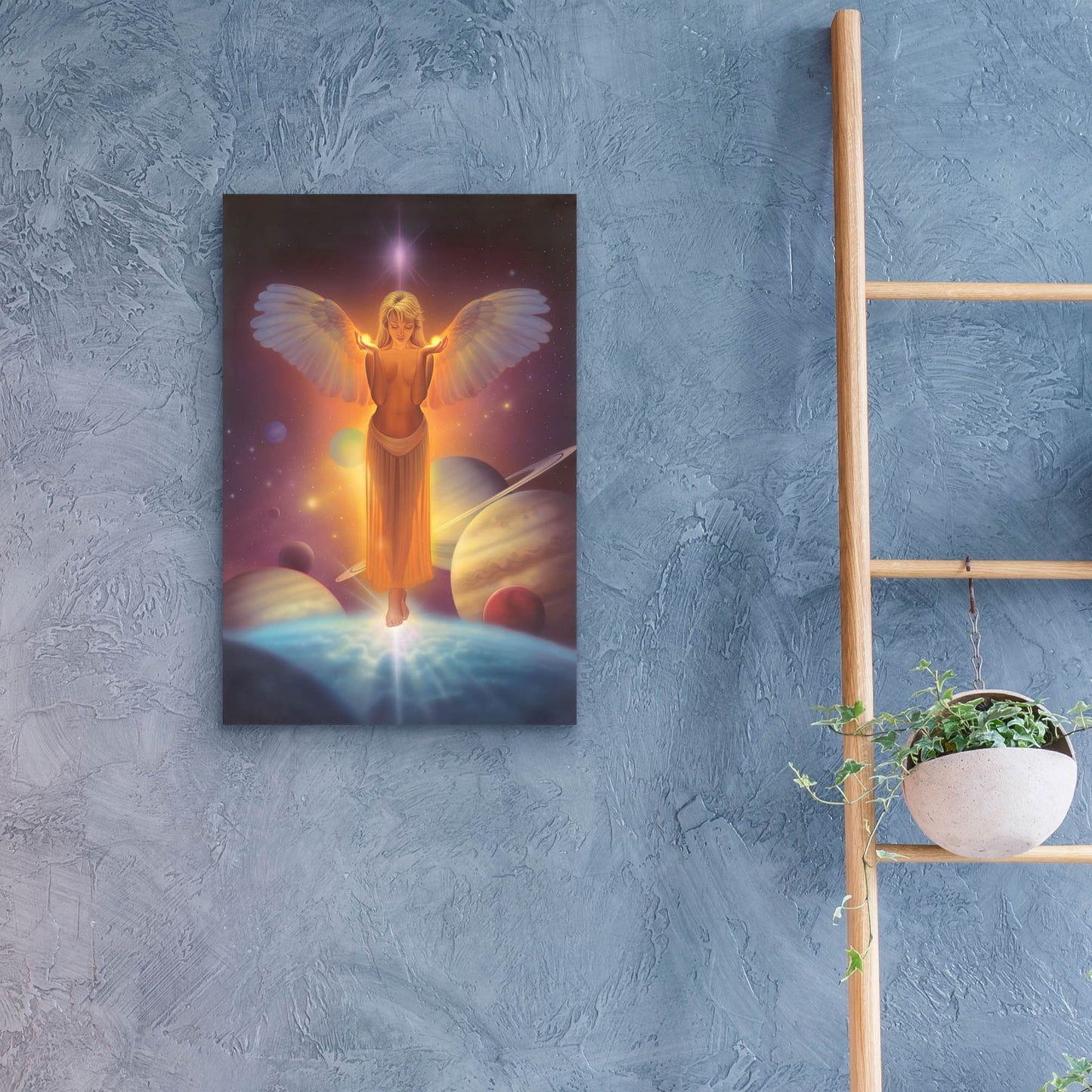 Epic Art 'The Light Bearer-Angel Of Light' by Kirk Reinert, Acrylic Glass Wall Art,16x24