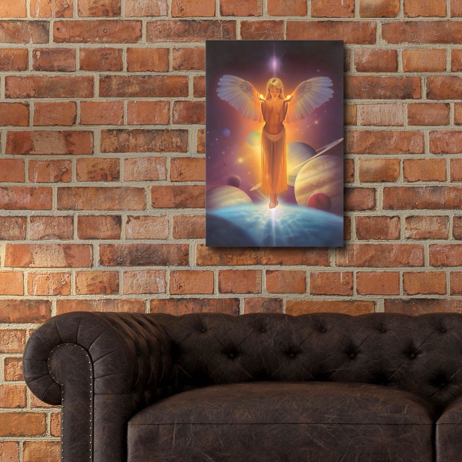 Epic Art 'The Light Bearer-Angel Of Light' by Kirk Reinert, Acrylic Glass Wall Art,16x24