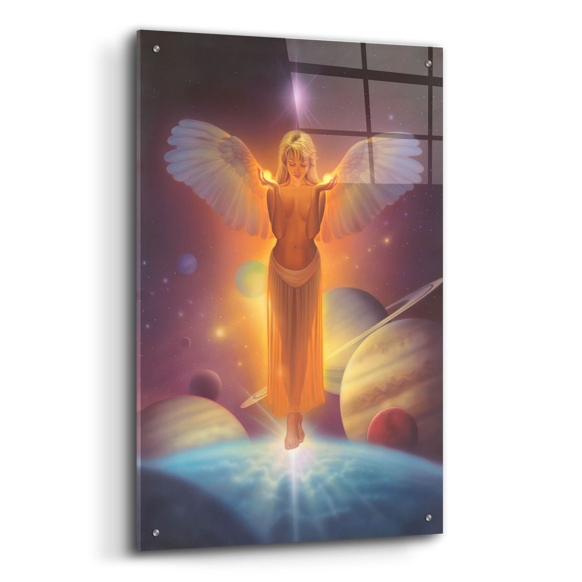 Epic Art 'The Light Bearer-Angel Of Light' by Kirk Reinert, Acrylic Glass Wall Art,24x36