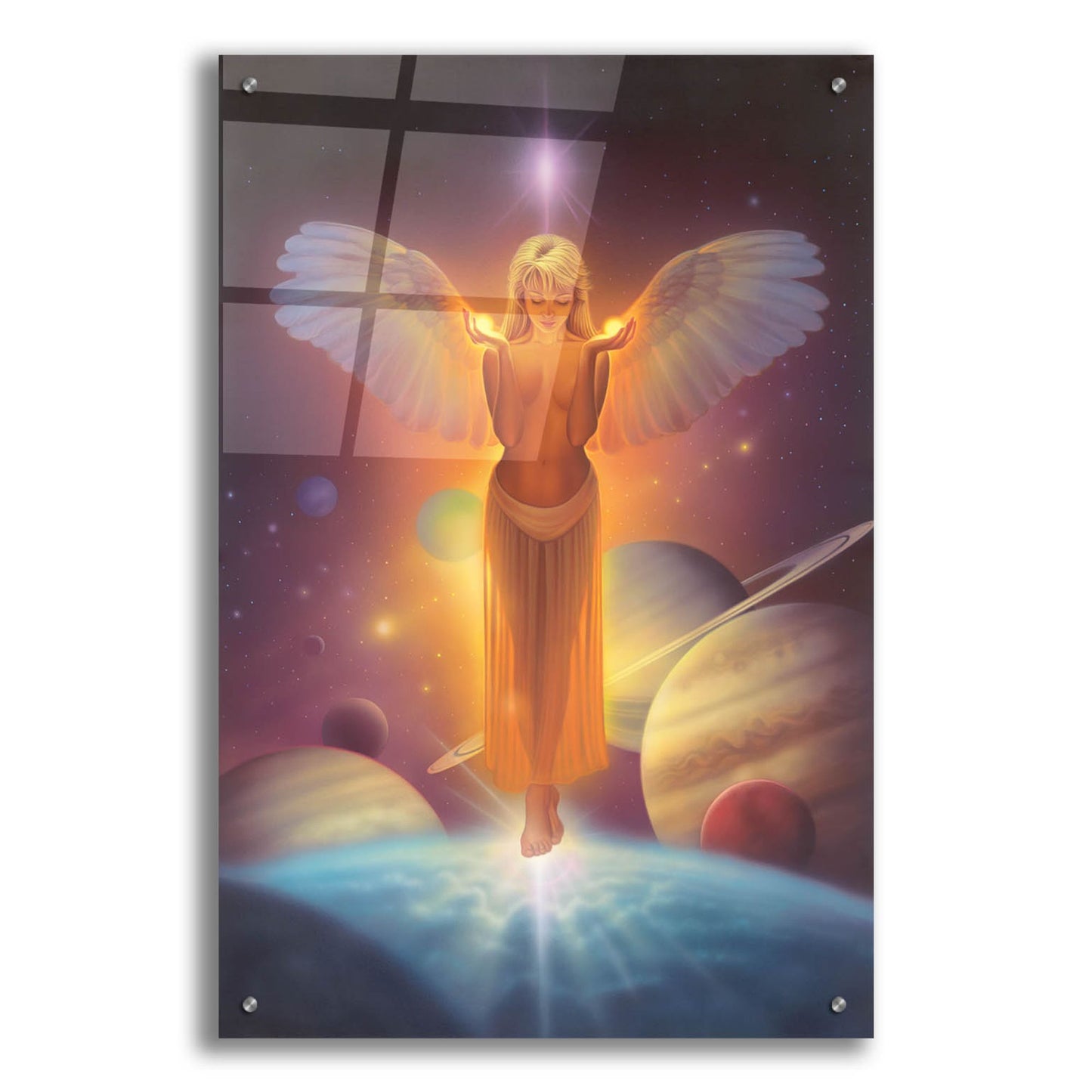 Epic Art 'The Light Bearer-Angel Of Light' by Kirk Reinert, Acrylic Glass Wall Art,24x36