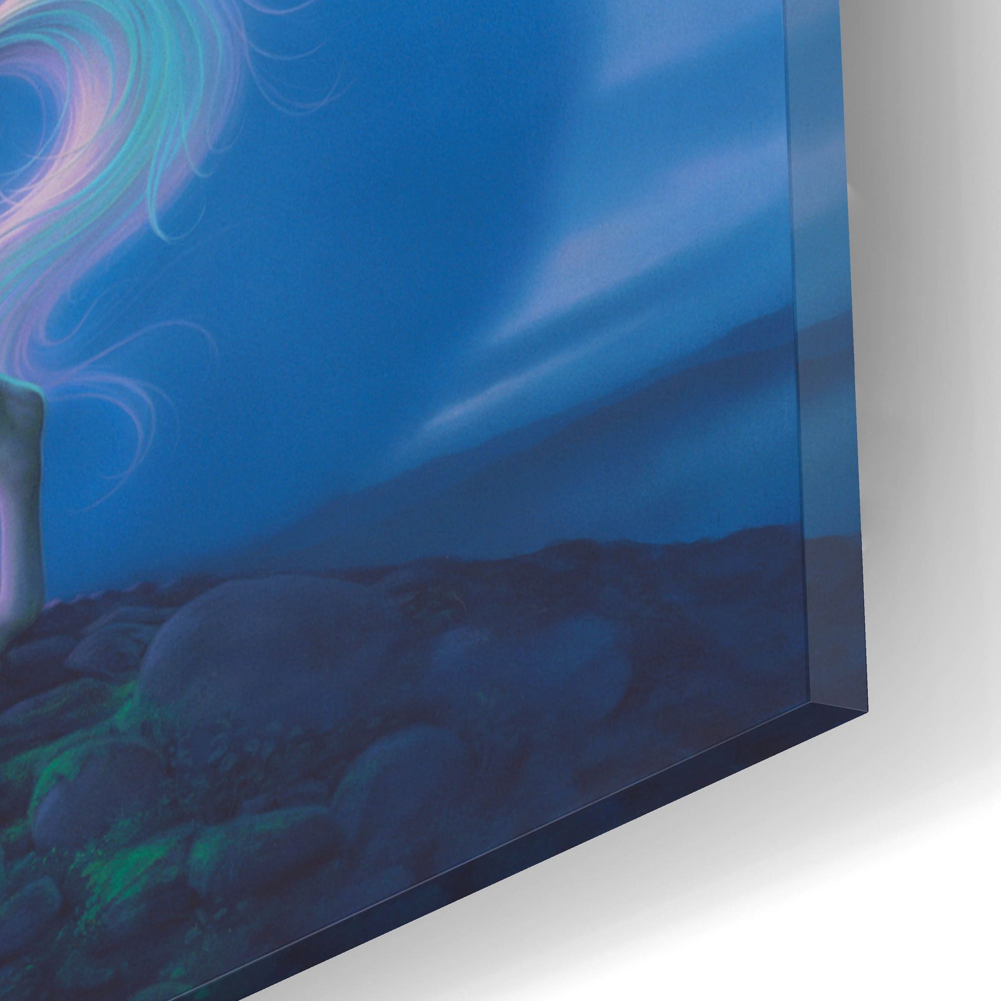 Epic Art 'Rainbow Unicorn' by Kirk Reinert, Acrylic Glass Wall Art,16x12