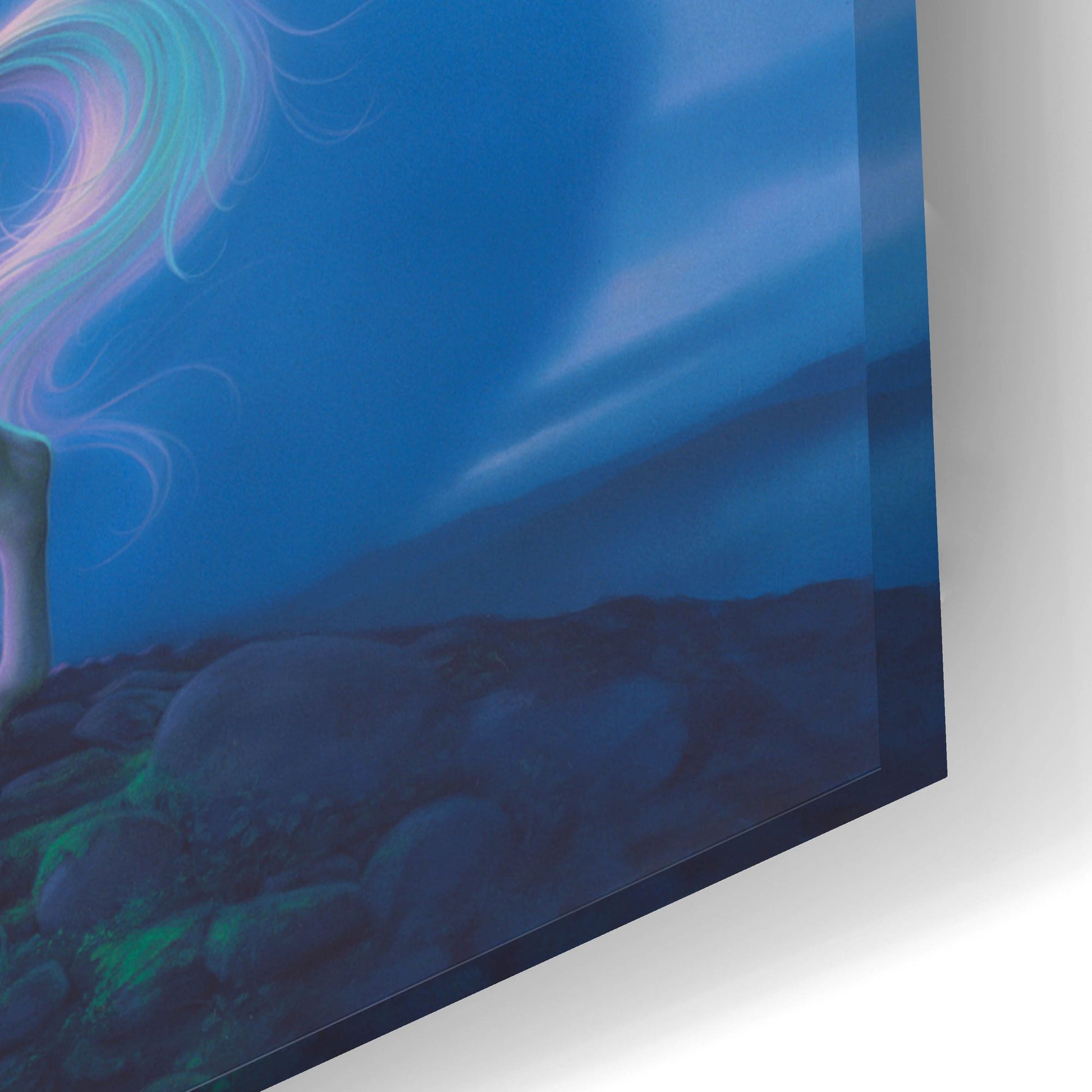 Epic Art 'Rainbow Unicorn' by Kirk Reinert, Acrylic Glass Wall Art,24x16