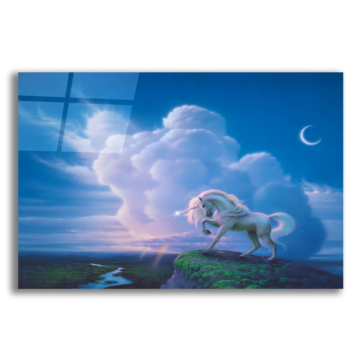 Epic Art 'Rainbow Unicorn' by Kirk Reinert, Acrylic Glass Wall Art