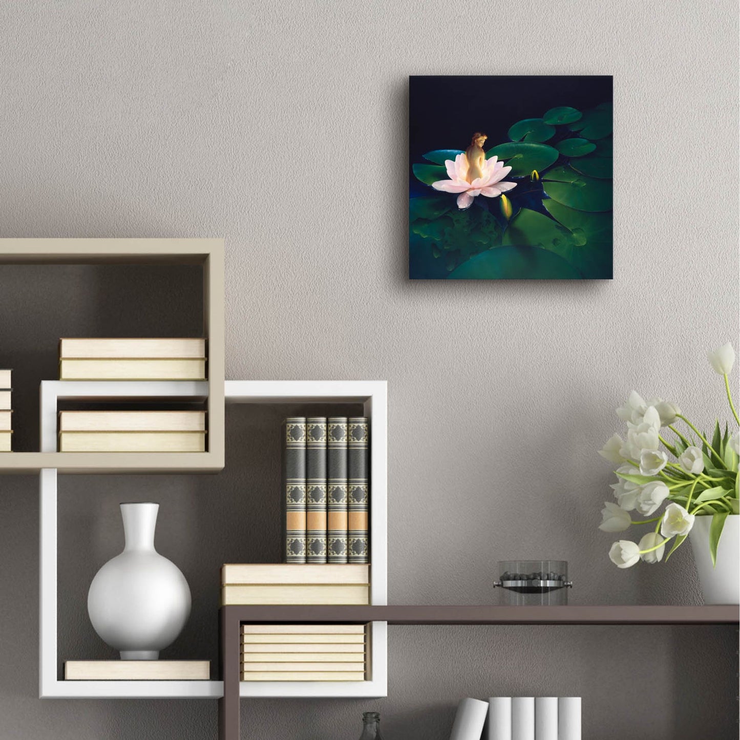 Epic Art 'Waterlilies' by Kirk Reinert, Acrylic Glass Wall Art,12x12