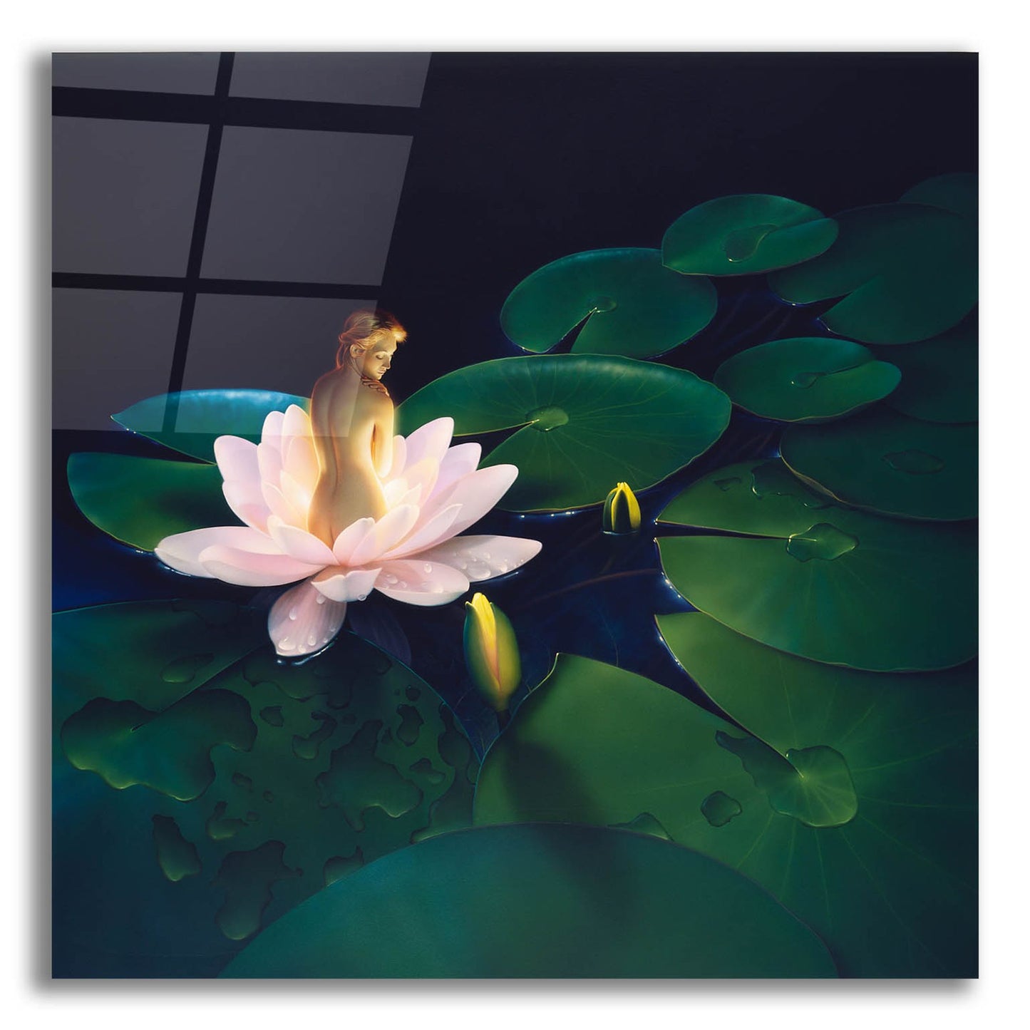 Epic Art 'Waterlilies' by Kirk Reinert, Acrylic Glass Wall Art,12x12