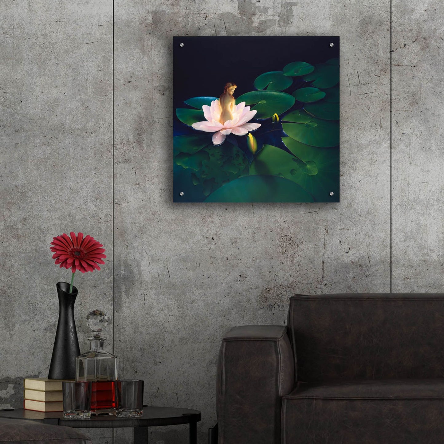 Epic Art 'Waterlilies' by Kirk Reinert, Acrylic Glass Wall Art,24x24