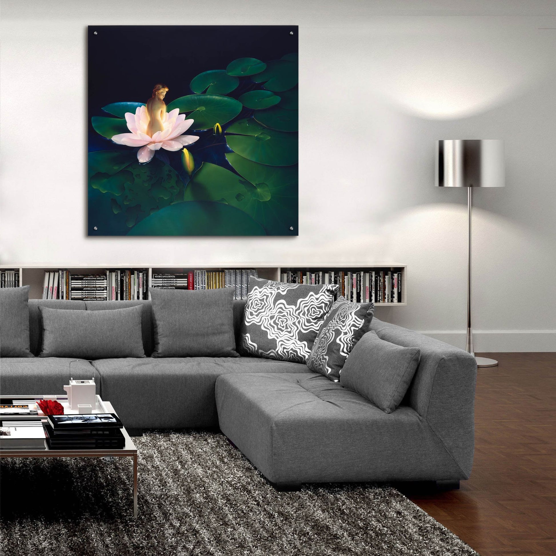 Epic Art 'Waterlilies' by Kirk Reinert, Acrylic Glass Wall Art,36x36