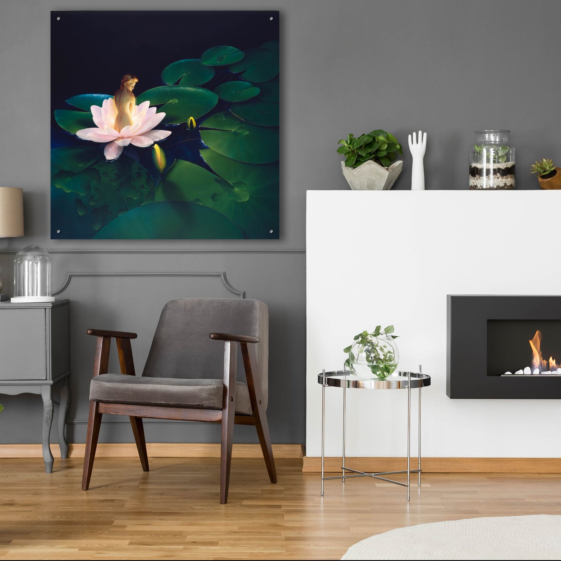 Epic Art 'Waterlilies' by Kirk Reinert, Acrylic Glass Wall Art,36x36