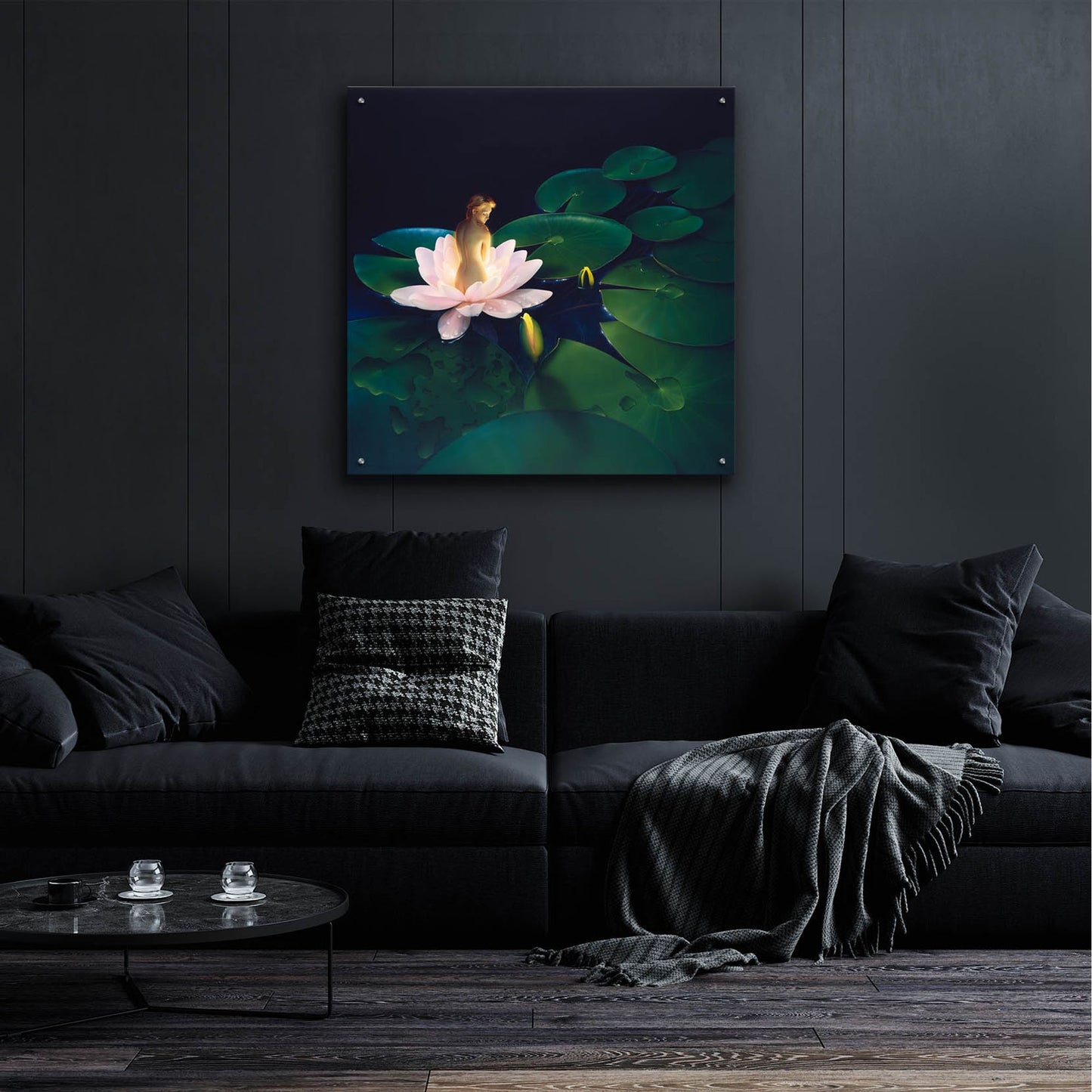 Epic Art 'Waterlilies' by Kirk Reinert, Acrylic Glass Wall Art,36x36