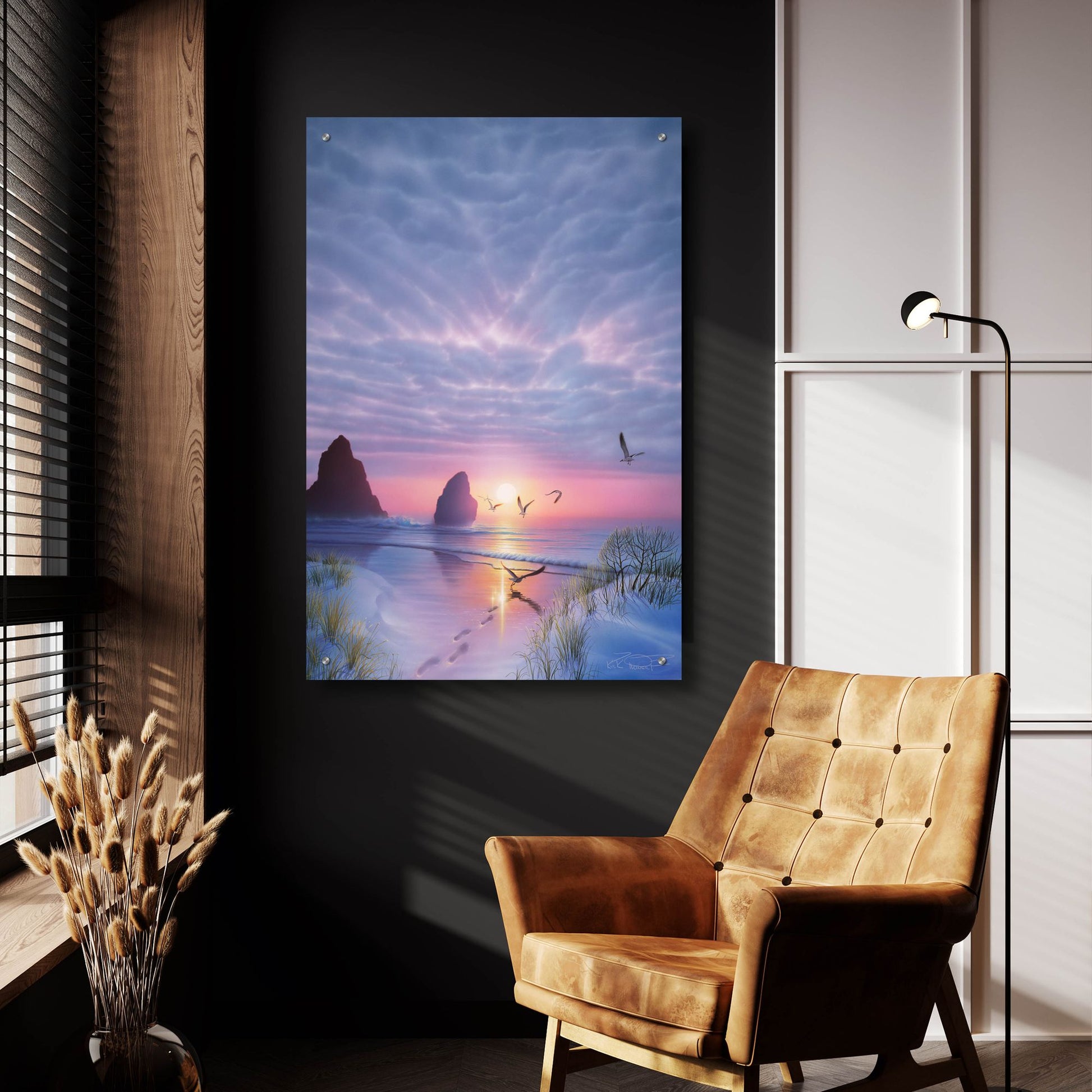 Epic Art 'Radiant Seashore' by Kirk Reinert, Acrylic Glass Wall Art,24x36