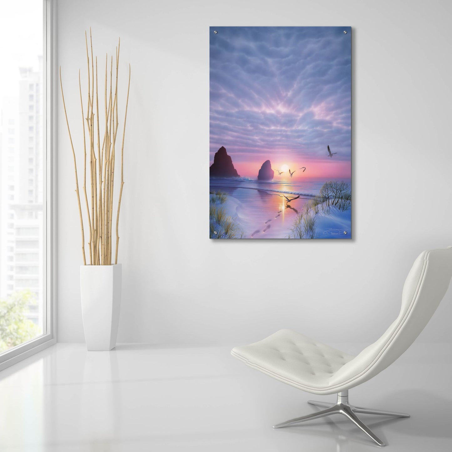 Epic Art 'Radiant Seashore' by Kirk Reinert, Acrylic Glass Wall Art,24x36