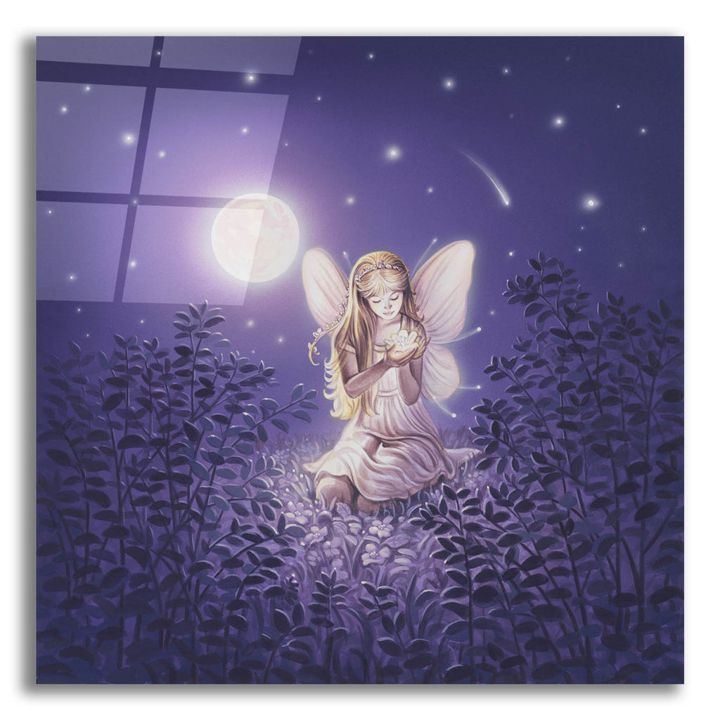 Epic Art 'Girl With Night Flower' by Kirk Reinert, Acrylic Glass Wall Art