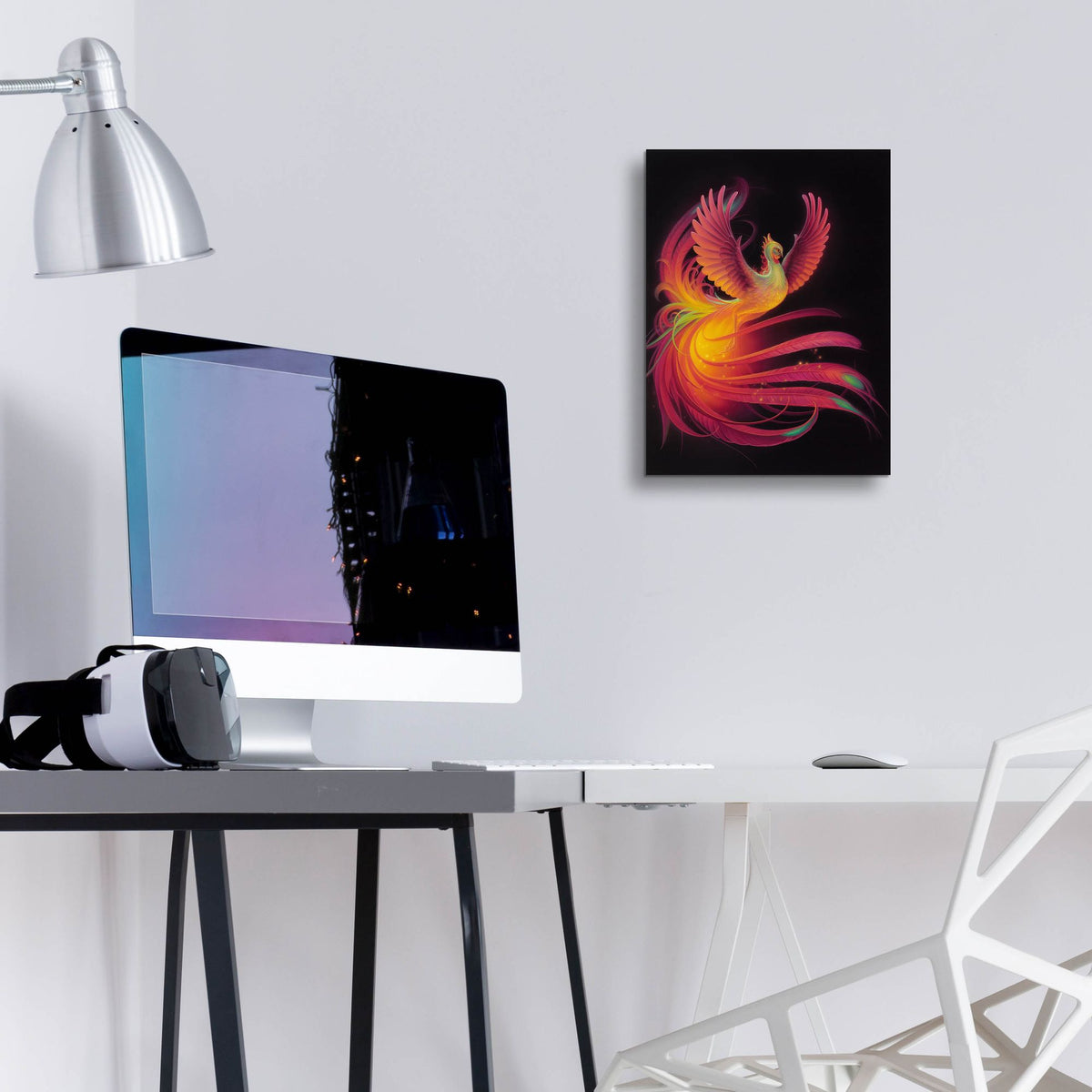 Epic Art 'Phoenix' by Kirk Reinert, Acrylic Glass Wall Art,12x16