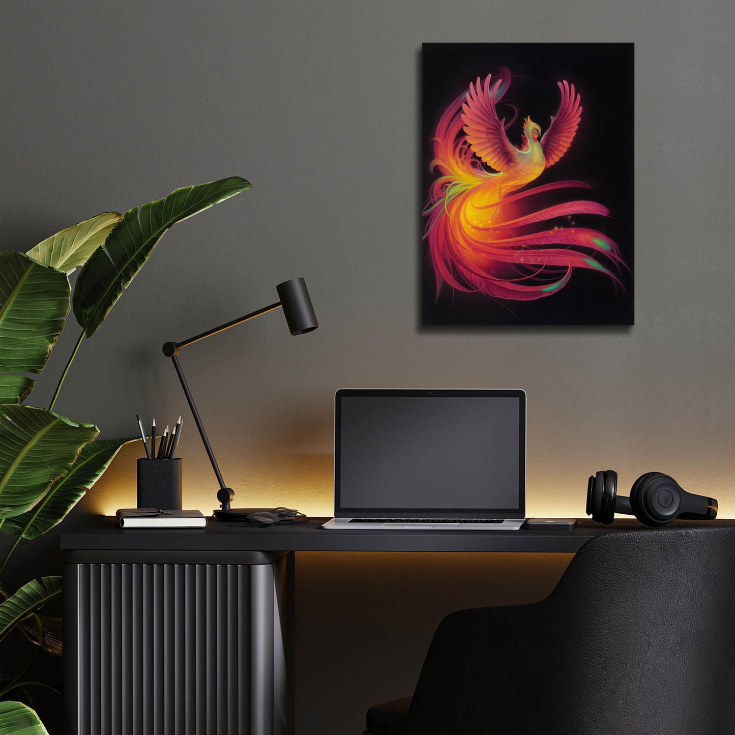 Epic Art 'Phoenix' by Kirk Reinert, Acrylic Glass Wall Art,12x16