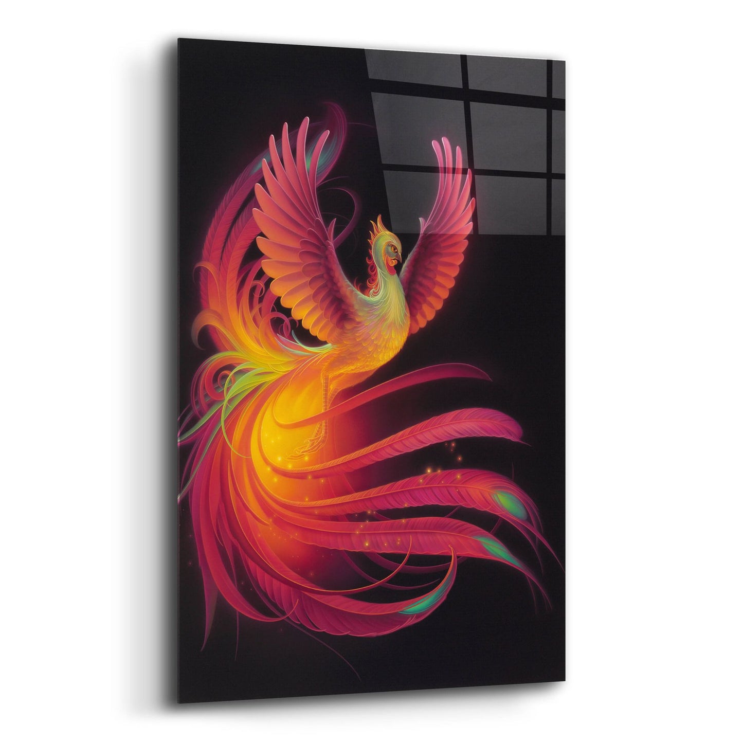 Epic Art 'Phoenix' by Kirk Reinert, Acrylic Glass Wall Art,16x24