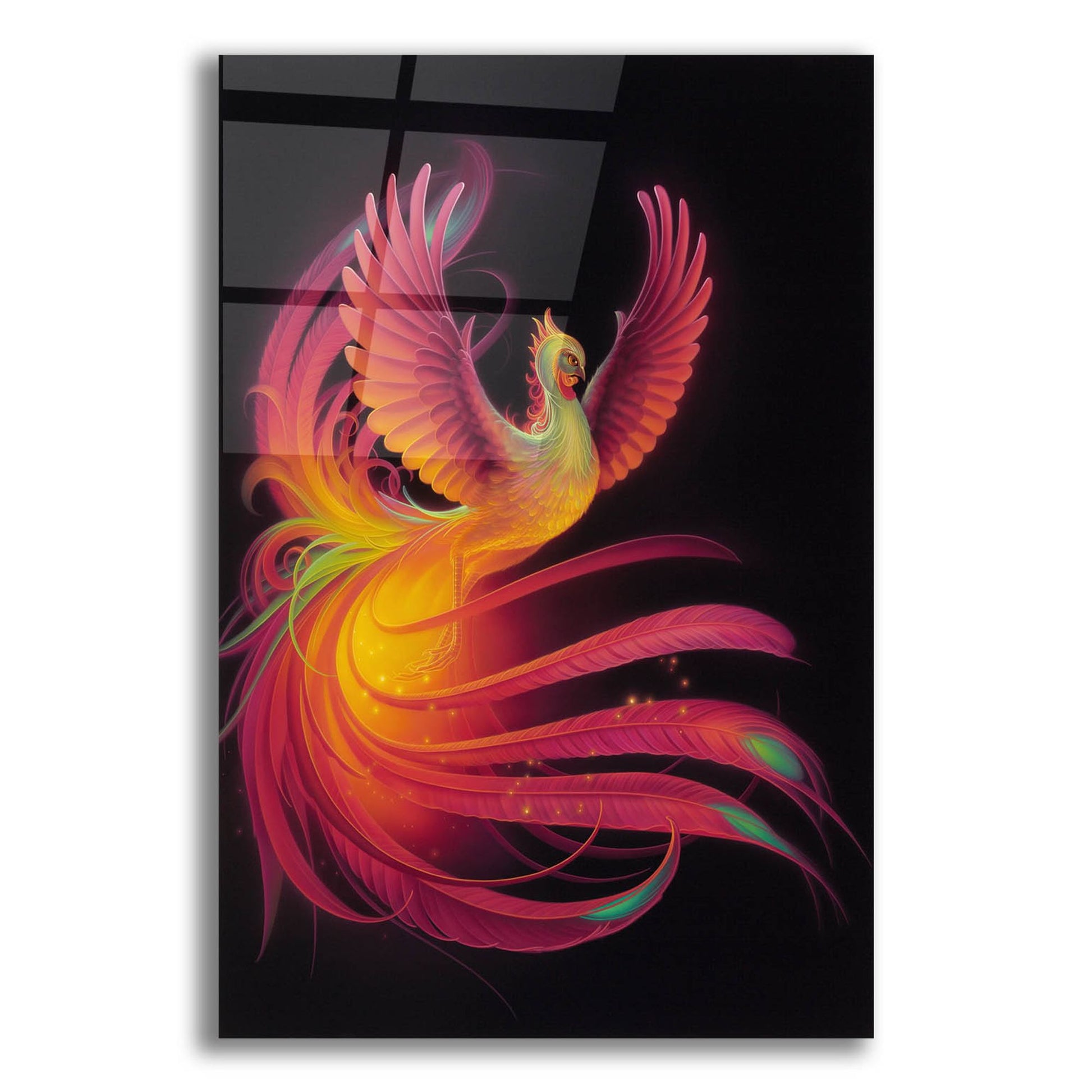 Epic Art 'Phoenix' by Kirk Reinert, Acrylic Glass Wall Art,16x24