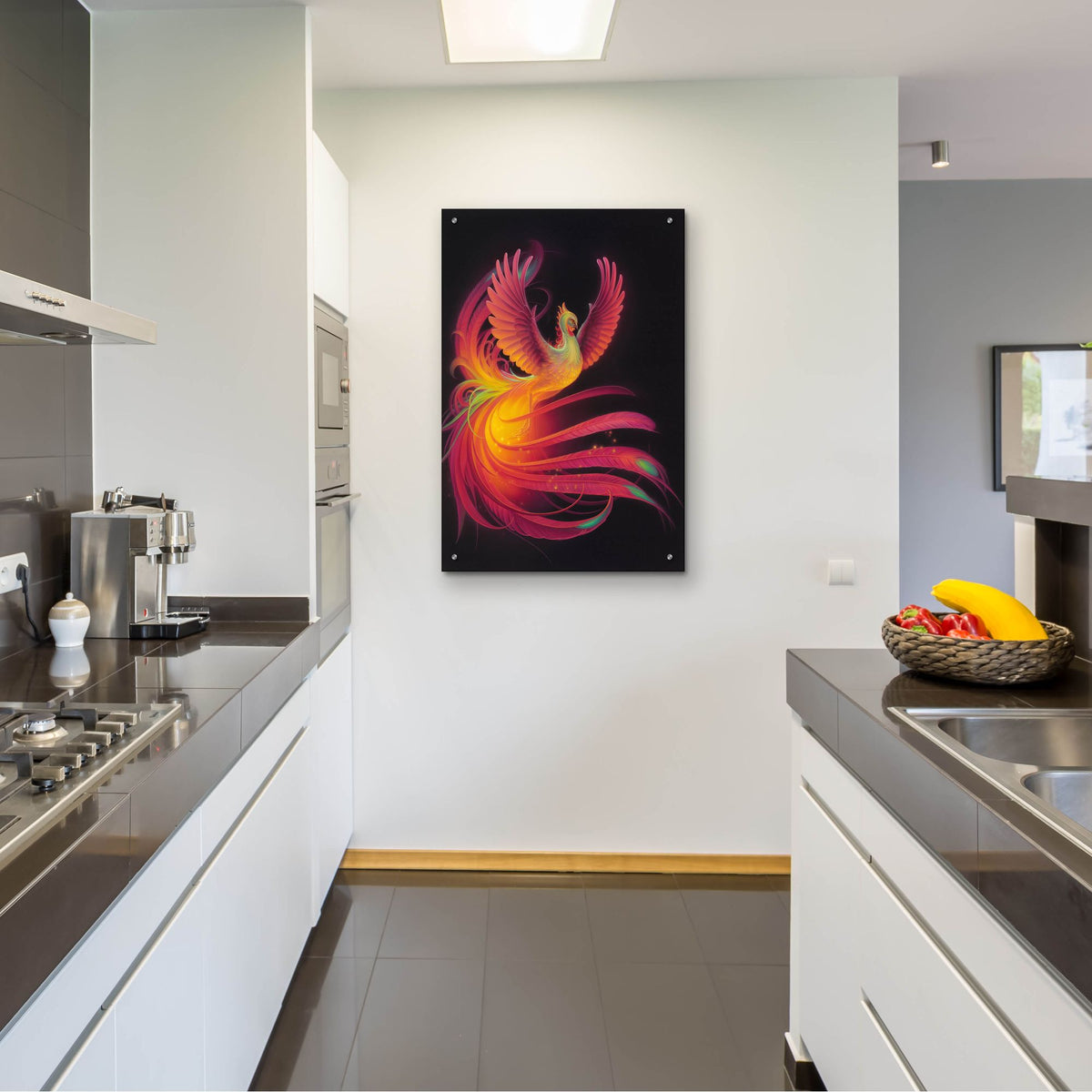 Epic Art 'Phoenix' by Kirk Reinert, Acrylic Glass Wall Art,24x36