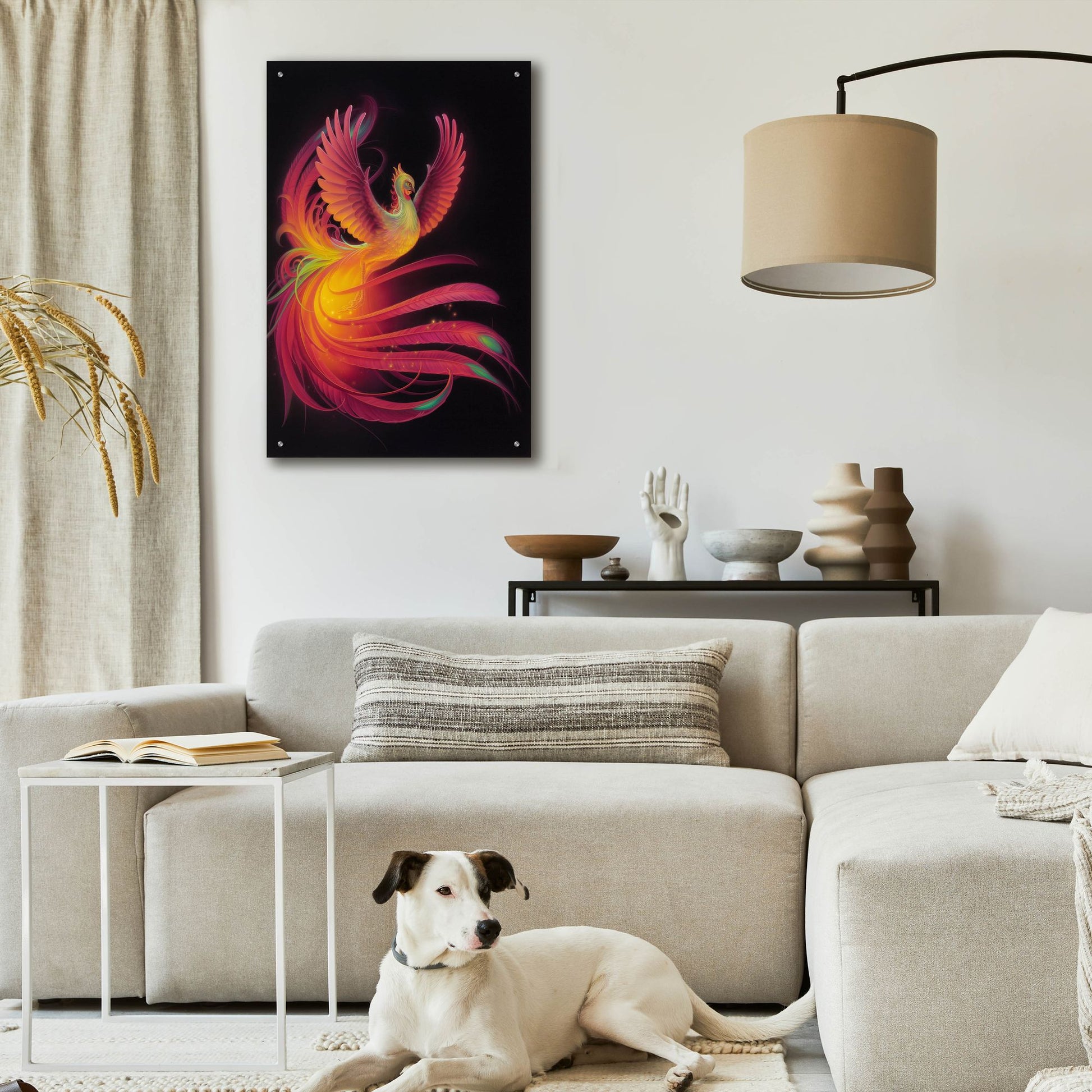 Epic Art 'Phoenix' by Kirk Reinert, Acrylic Glass Wall Art,24x36