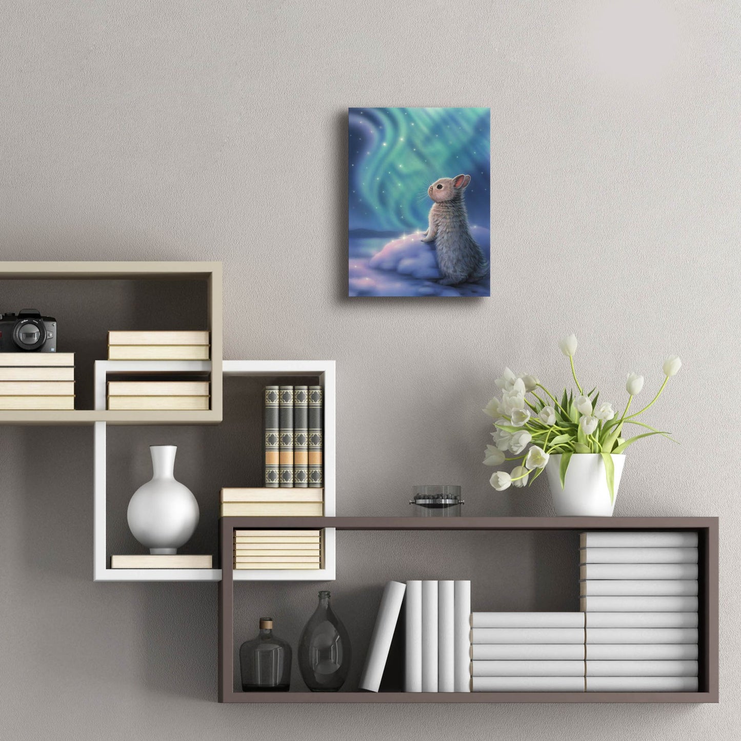 Epic Art 'Aurora Bunny' by Kirk Reinert, Acrylic Glass Wall Art,12x16