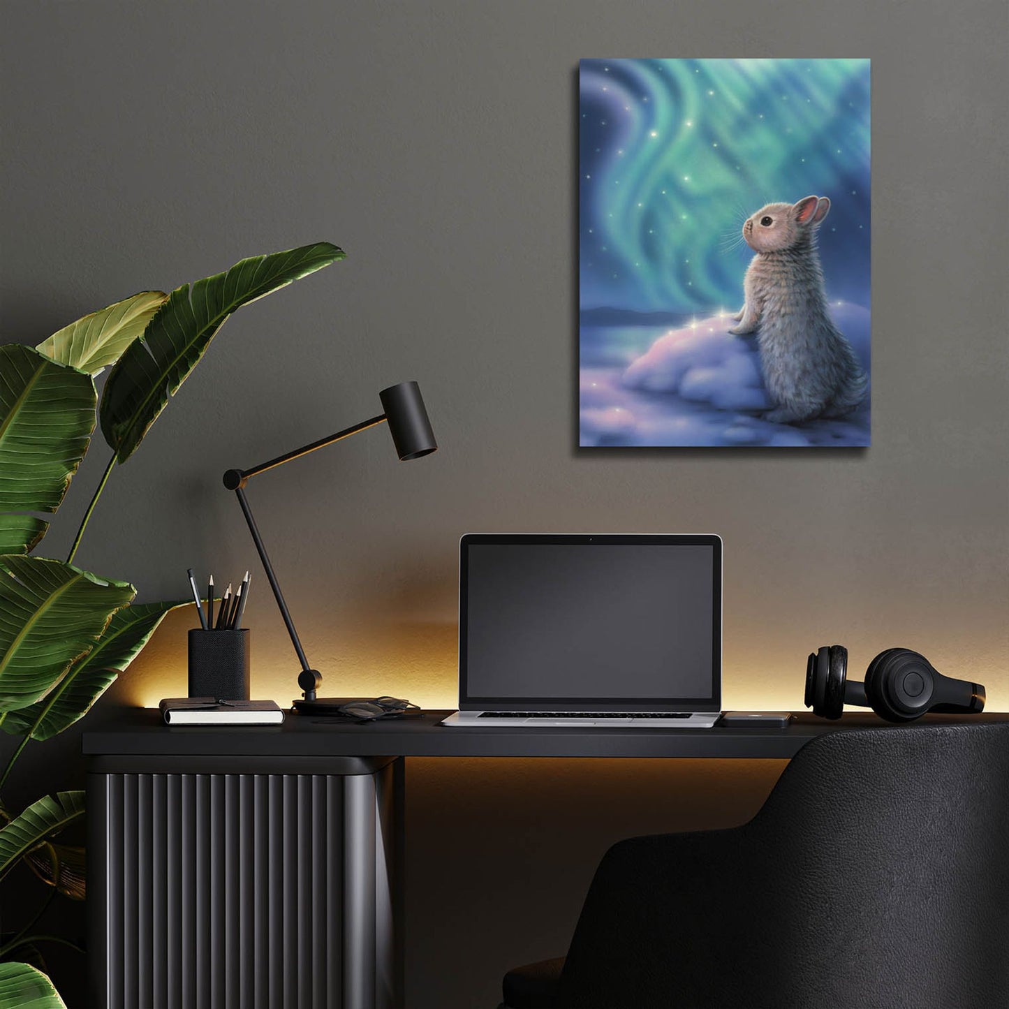 Epic Art 'Aurora Bunny' by Kirk Reinert, Acrylic Glass Wall Art,12x16